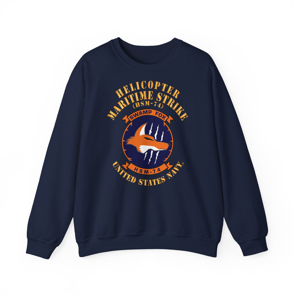 Unisex Heavy Blend™ Crewneck Sweatshirt - Navy - Helicopter Maritime Strike Seven Four (HSM-74)