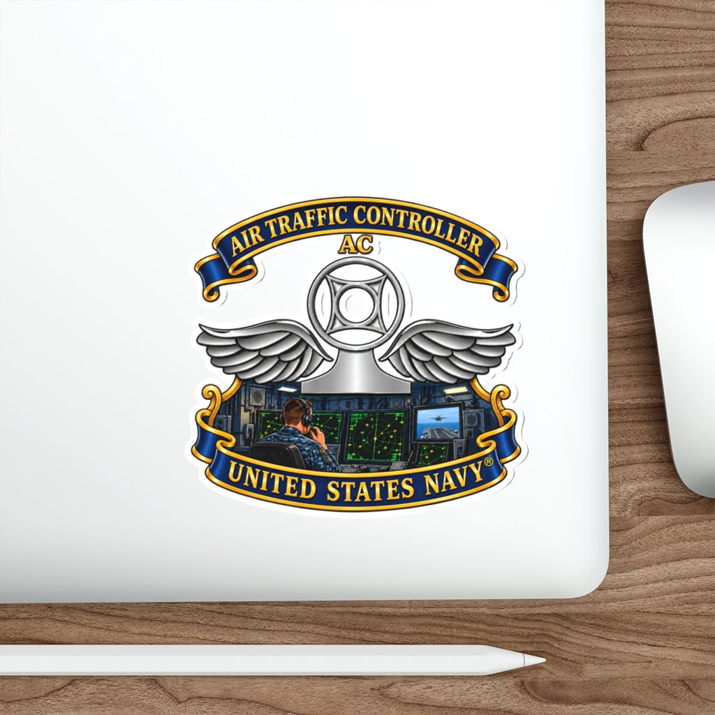 Die-Cut Vinyl Sticker - Navy - Rate - Air Traffic Controller (AC) - Shipboard Version  3D - Enhanced