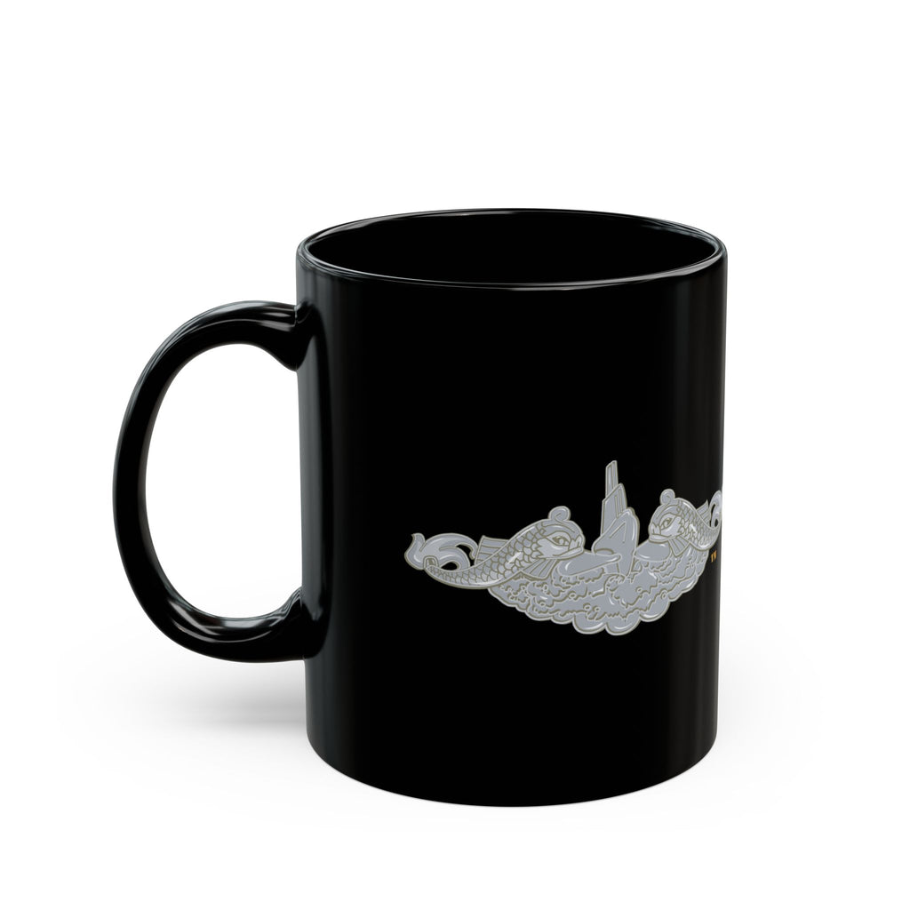 Black Mug (11oz, 15oz) - Navy - Submarine Badge - Silver  wo Txt