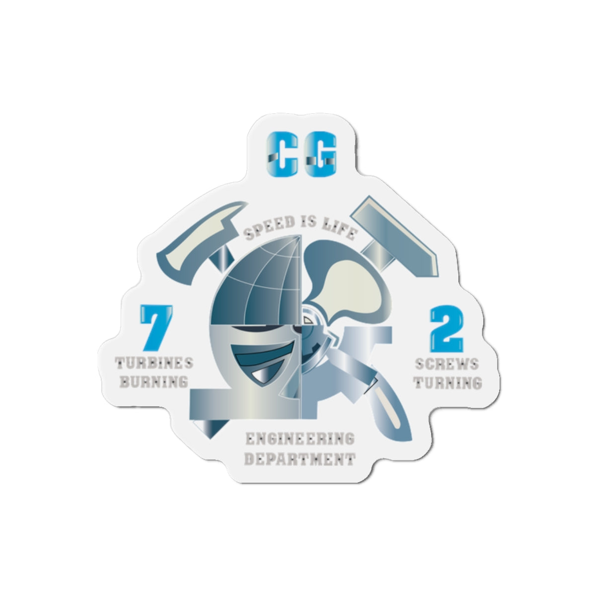 Die-Cut Magnet - Navy - CG 72 - Engineering Department