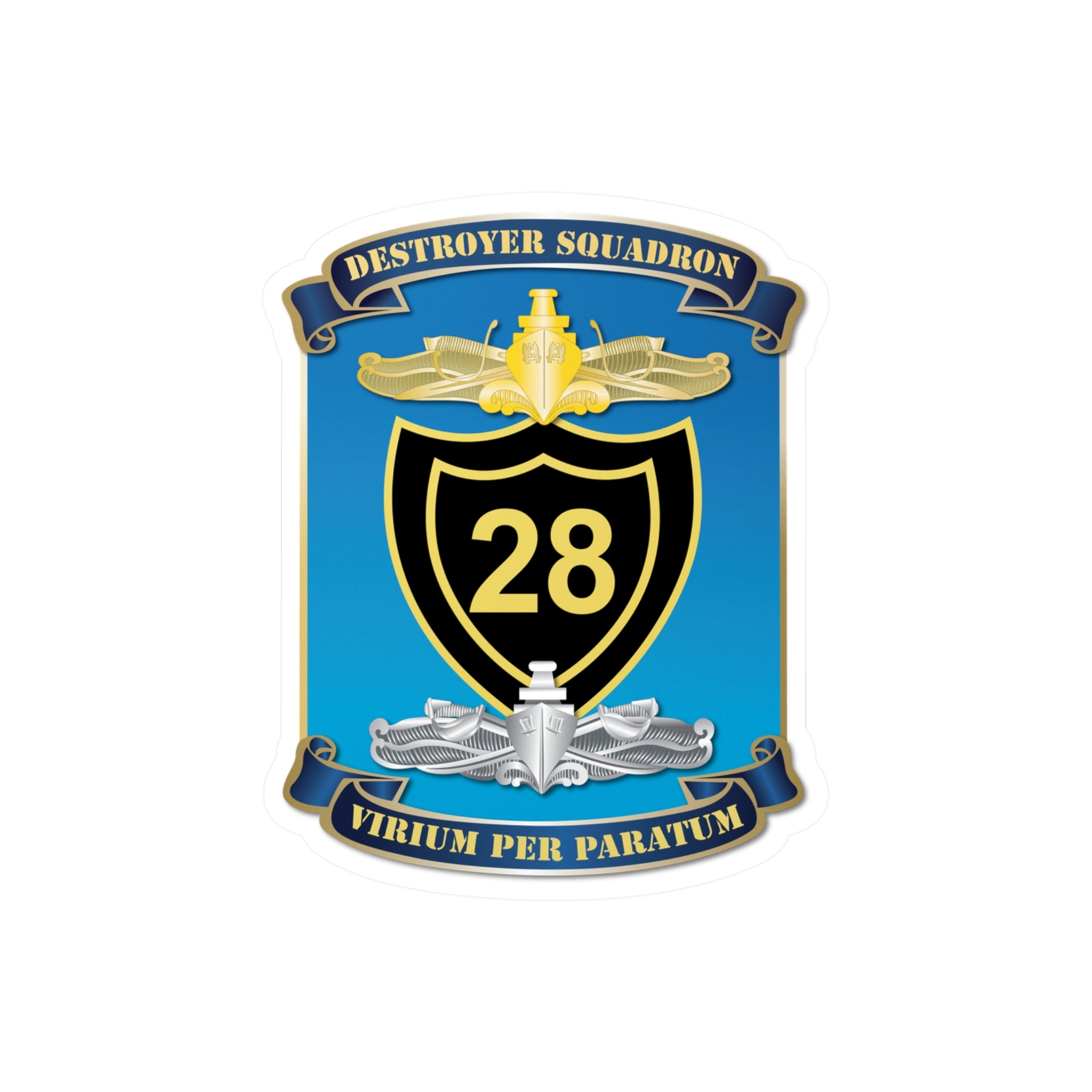 Kiss-Cut Vinyl Decal - Navy - Destroyer Squadron 28 (DESRON-28) wo Txt