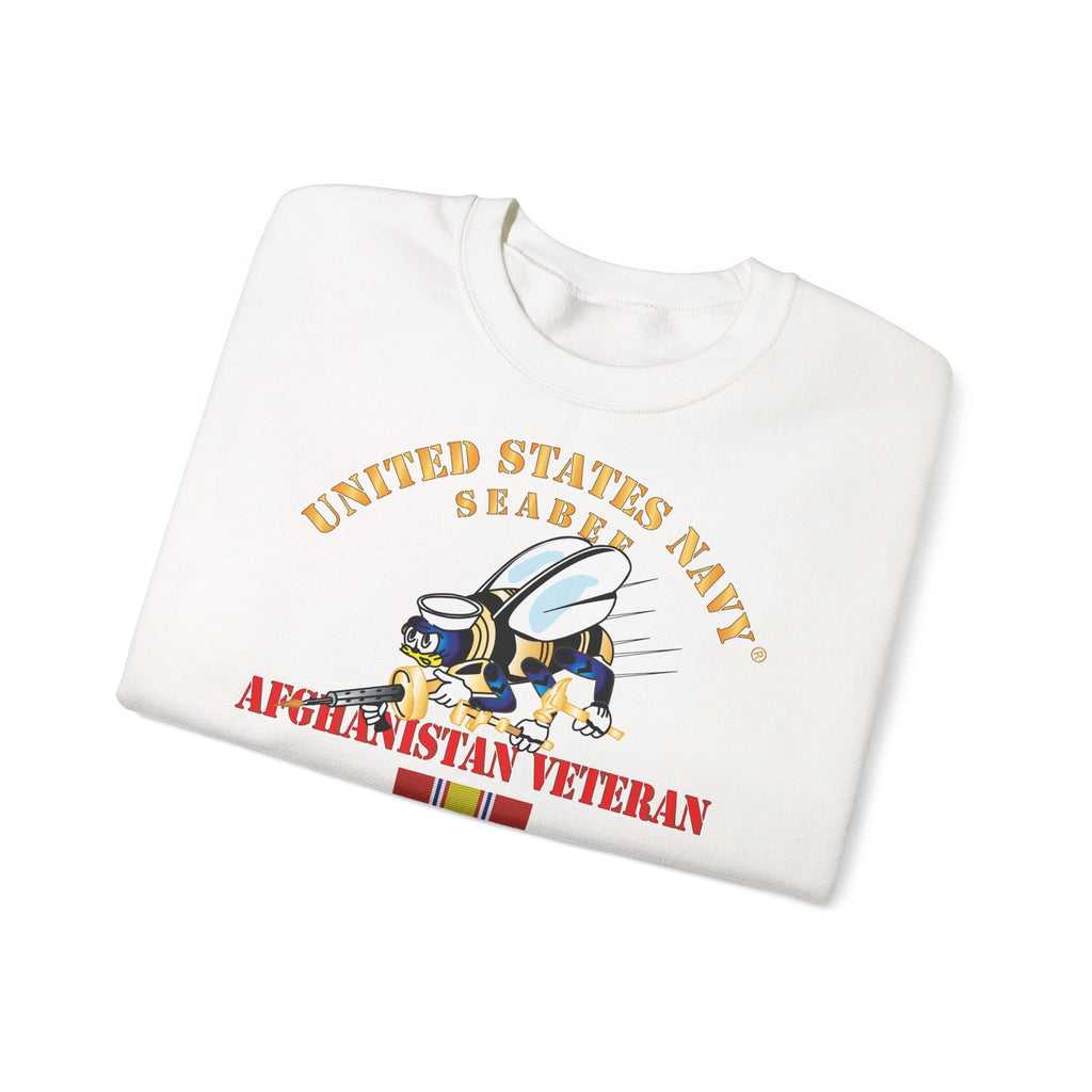Unisex Heavy Blend™ Crewneck Sweatshirt - Navy - Seabee - Afghanistan Veteran