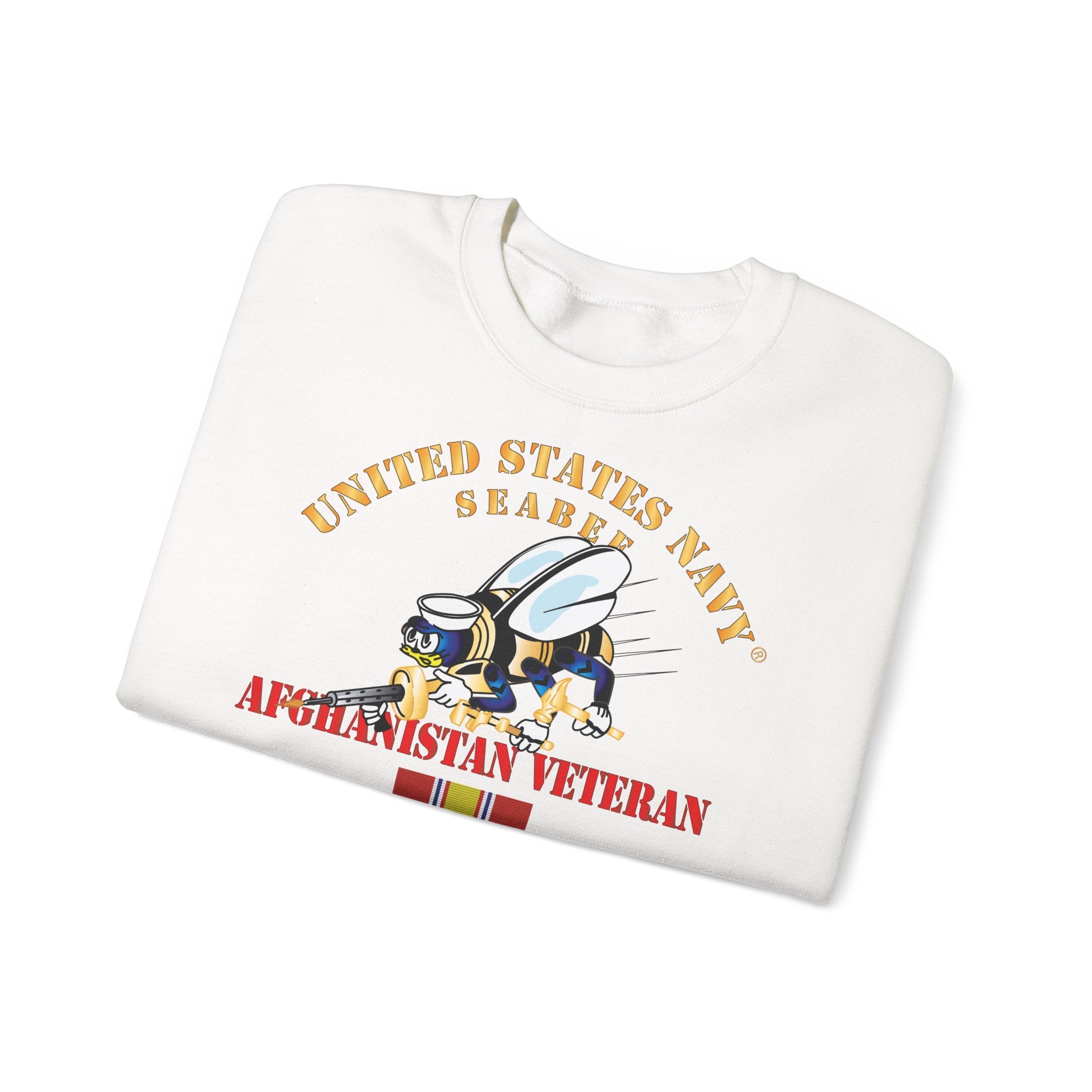 Unisex Heavy Blend™ Crewneck Sweatshirt - Navy - Seabee - Afghanistan Veteran