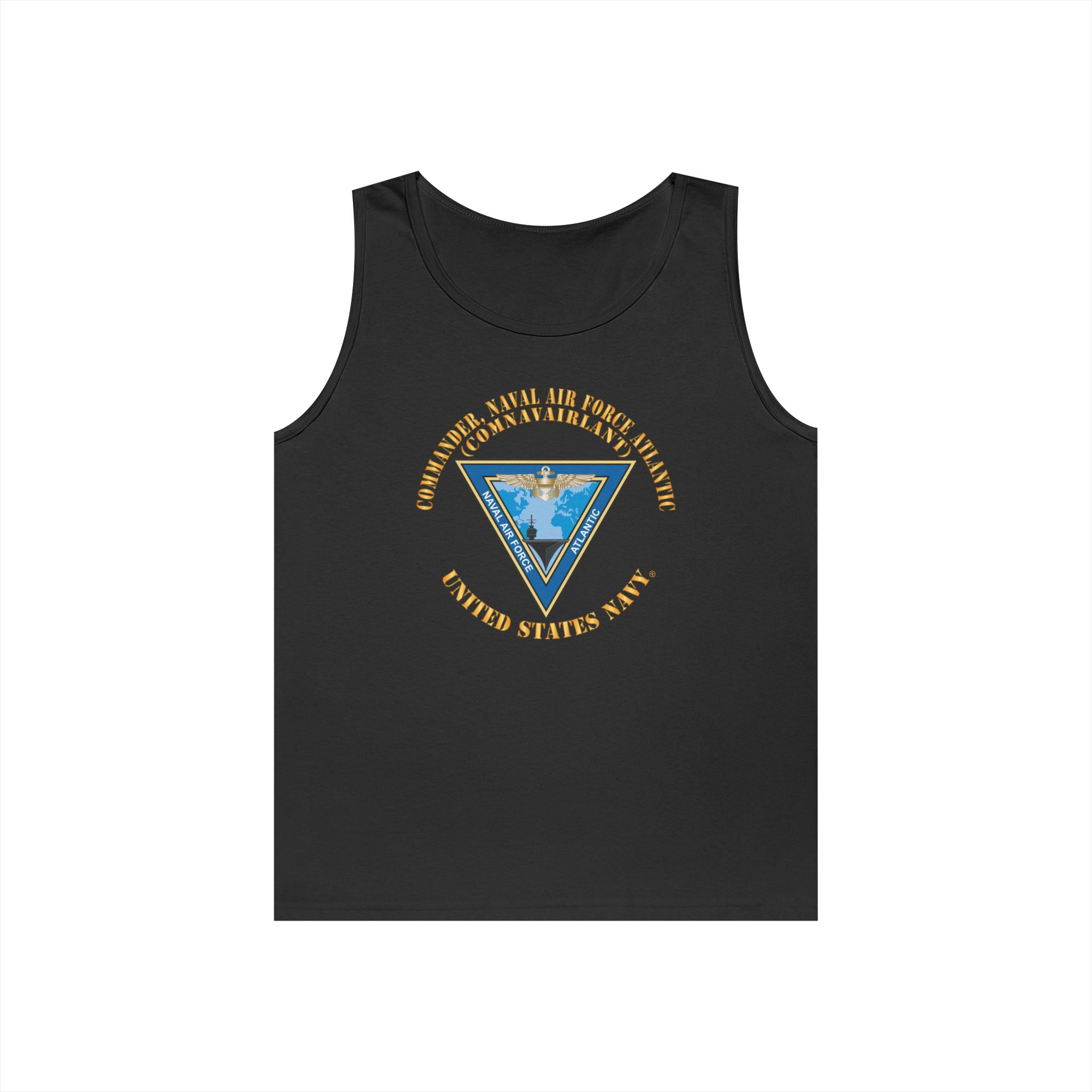 Unisex Heavy Cotton Tank Top - Navy - Commander, Naval Air Force Atlantic - COMNAVAIRLANT