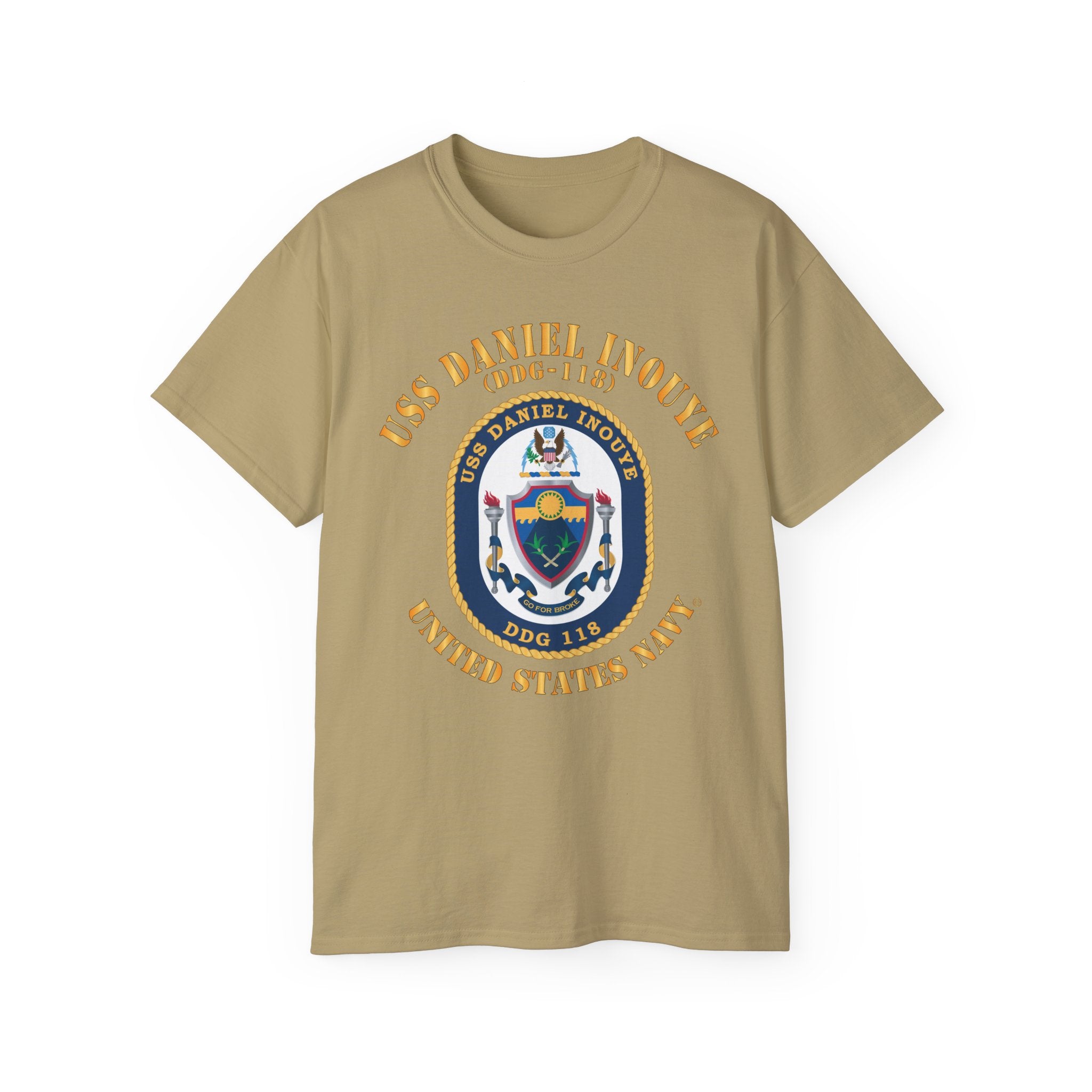Unisex Ultra Cotton T-Shirt - Navy - USS Daniel Inouye (DDG-118)