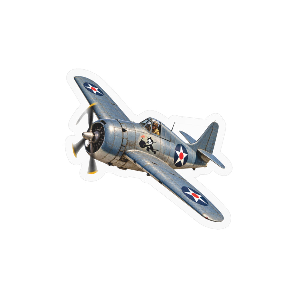 Kiss-Cut Vinyl Decal - NAVY - VF - 3 - Wildcat w FELIX WWI Insignia - 3D - Enhanced