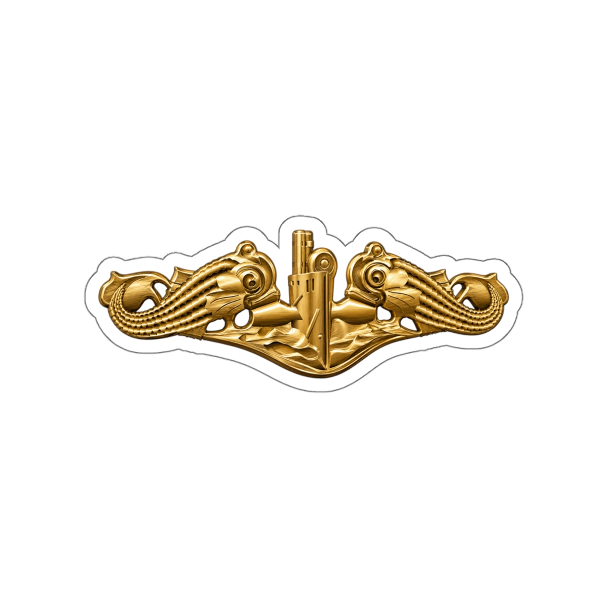 Die-Cut Vinyl Sticker - Navy - Badge - Submarine Warfare wo txt - Officer - 3D - Enhanced