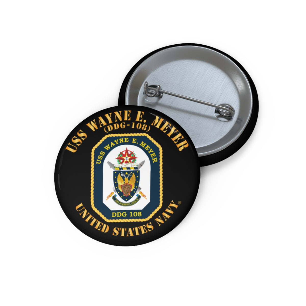 Pin Button - Navy - USS Wayne E. Meyer (DDG-108) X 300