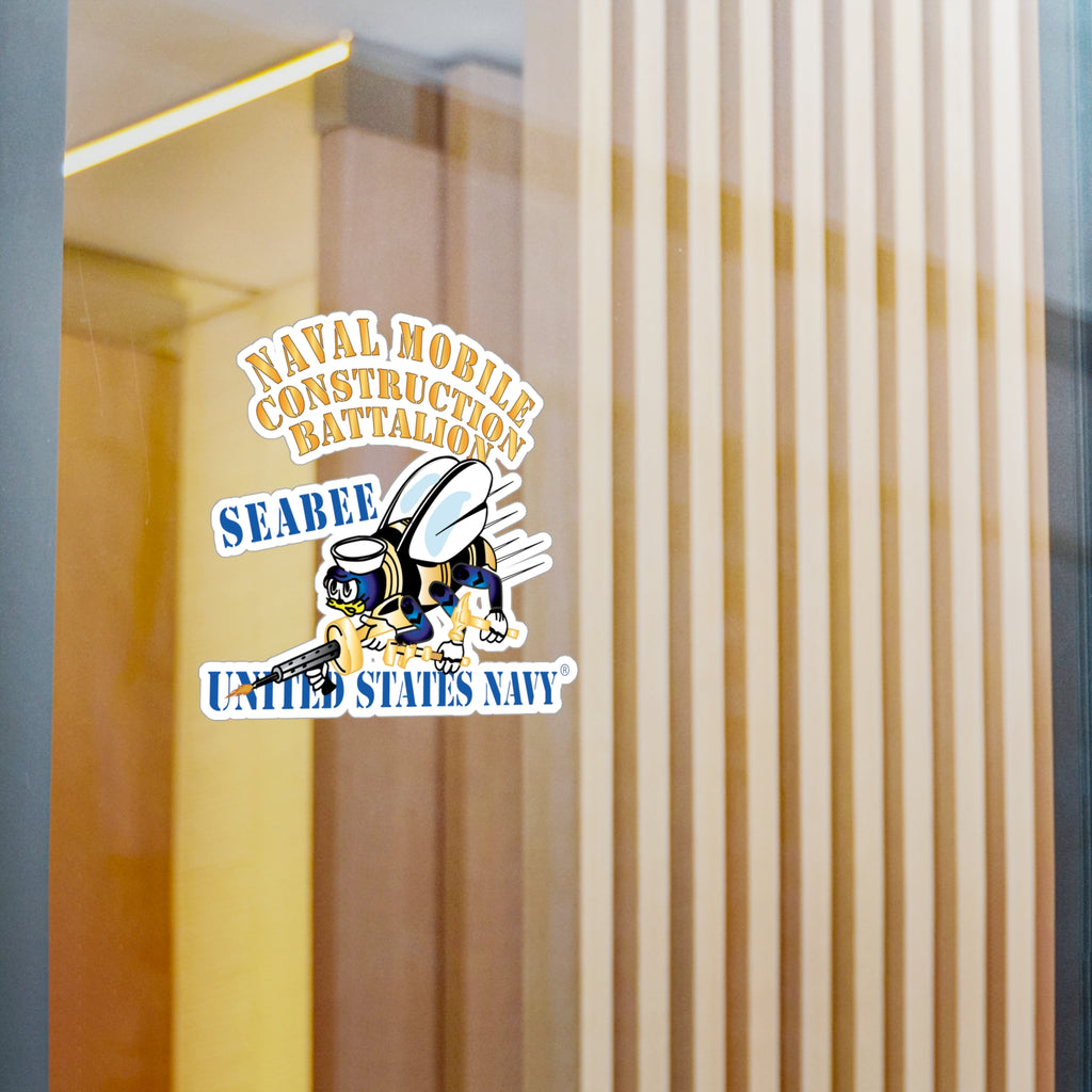 Kiss-Cut Vinyl Decal - Navy - Seabee