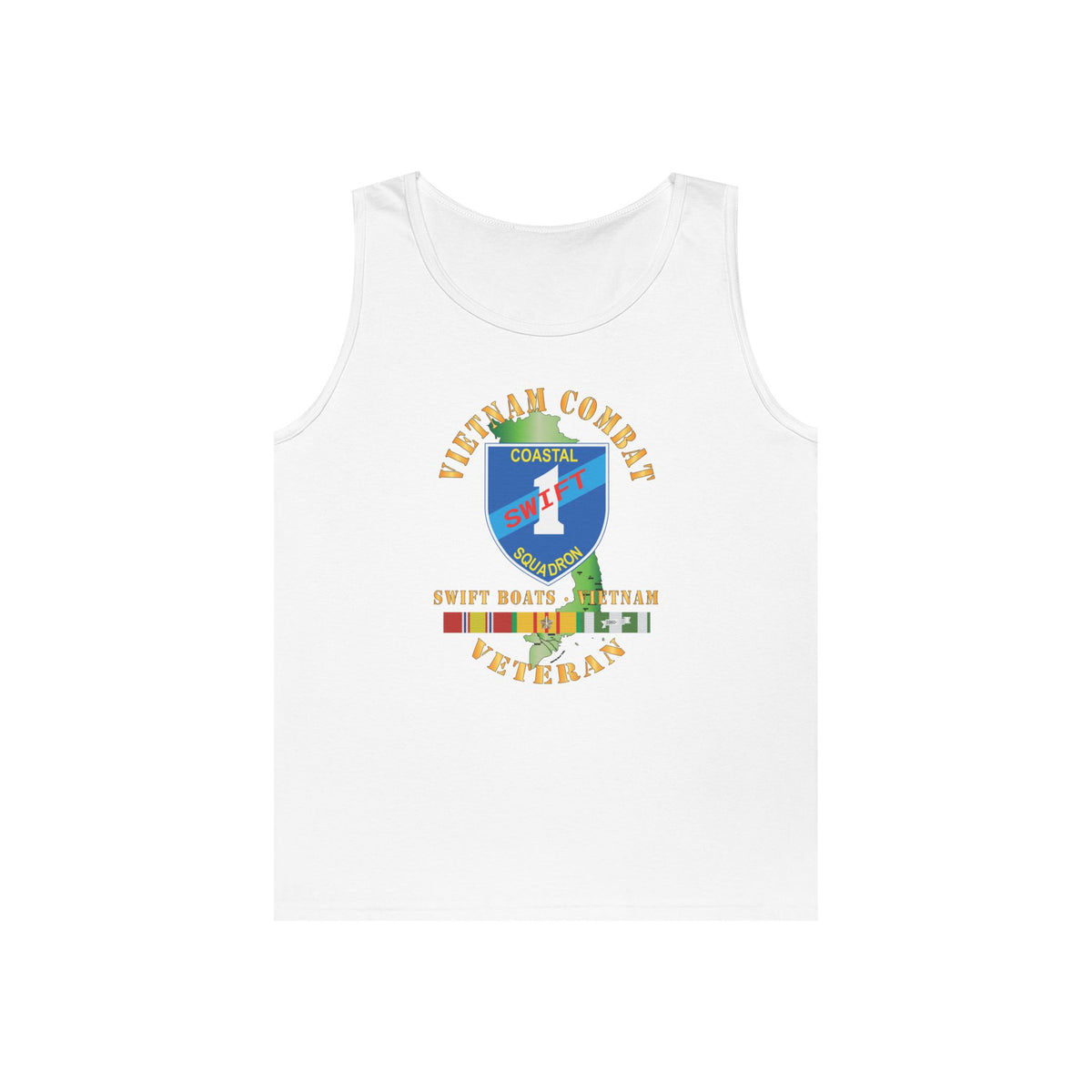 Unisex Heavy Cotton Tank Top - Coastal Squadron One (Blue) - SSI -Swift Boats - Vietnam w VN SVC X 300