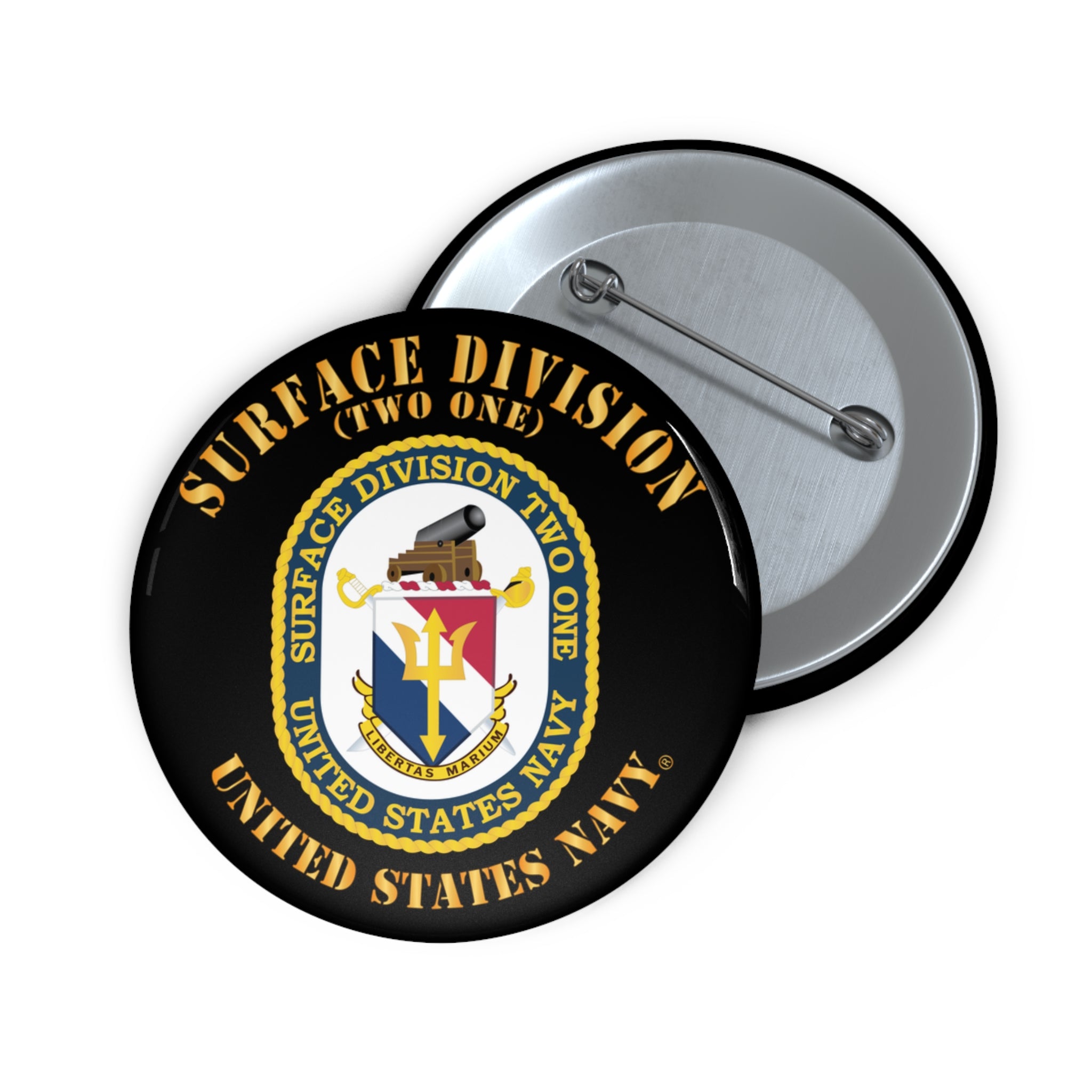 Custom Pin Button - Navy - Surface Division 21