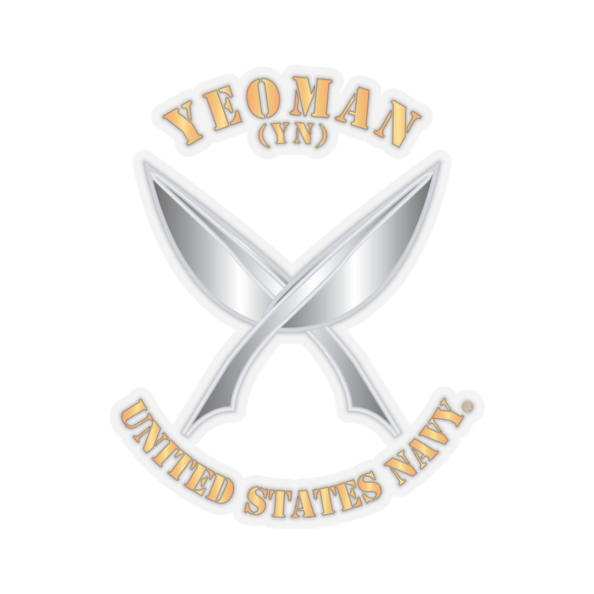 Kiss-Cut Stickers - Navy - Rate - Yeoman (YN)