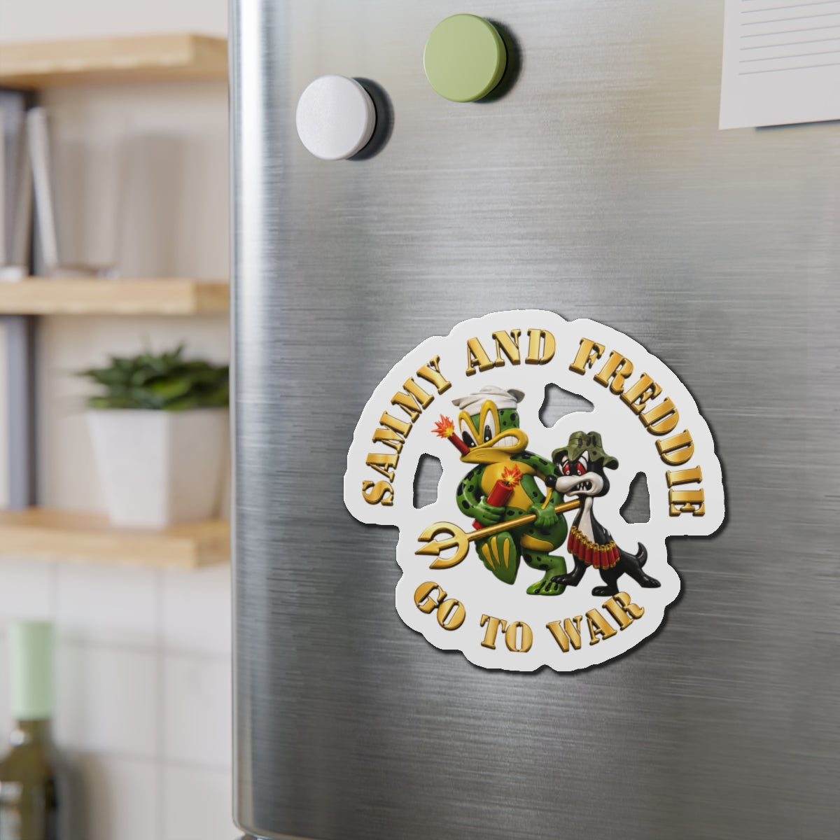 Die-Cut Magnet - Navy - SOF - Sammy - Freddie - Go to War - 3D - Enhanced