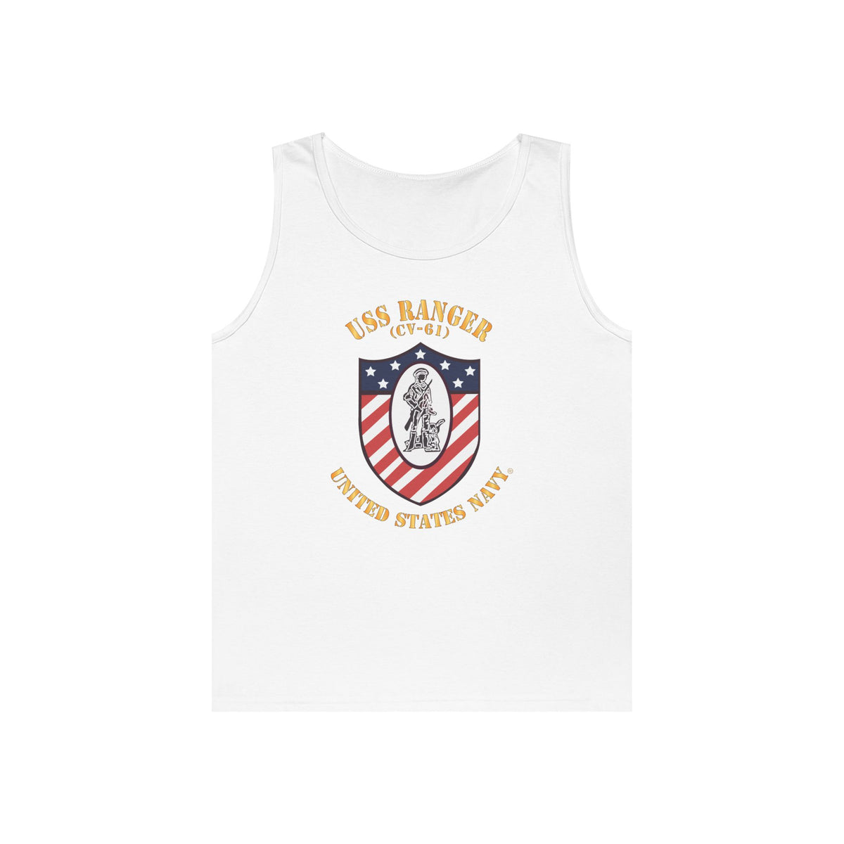 Unisex Heavy Cotton Tank Top - Navy - USS Ranger (CV-61) X 300