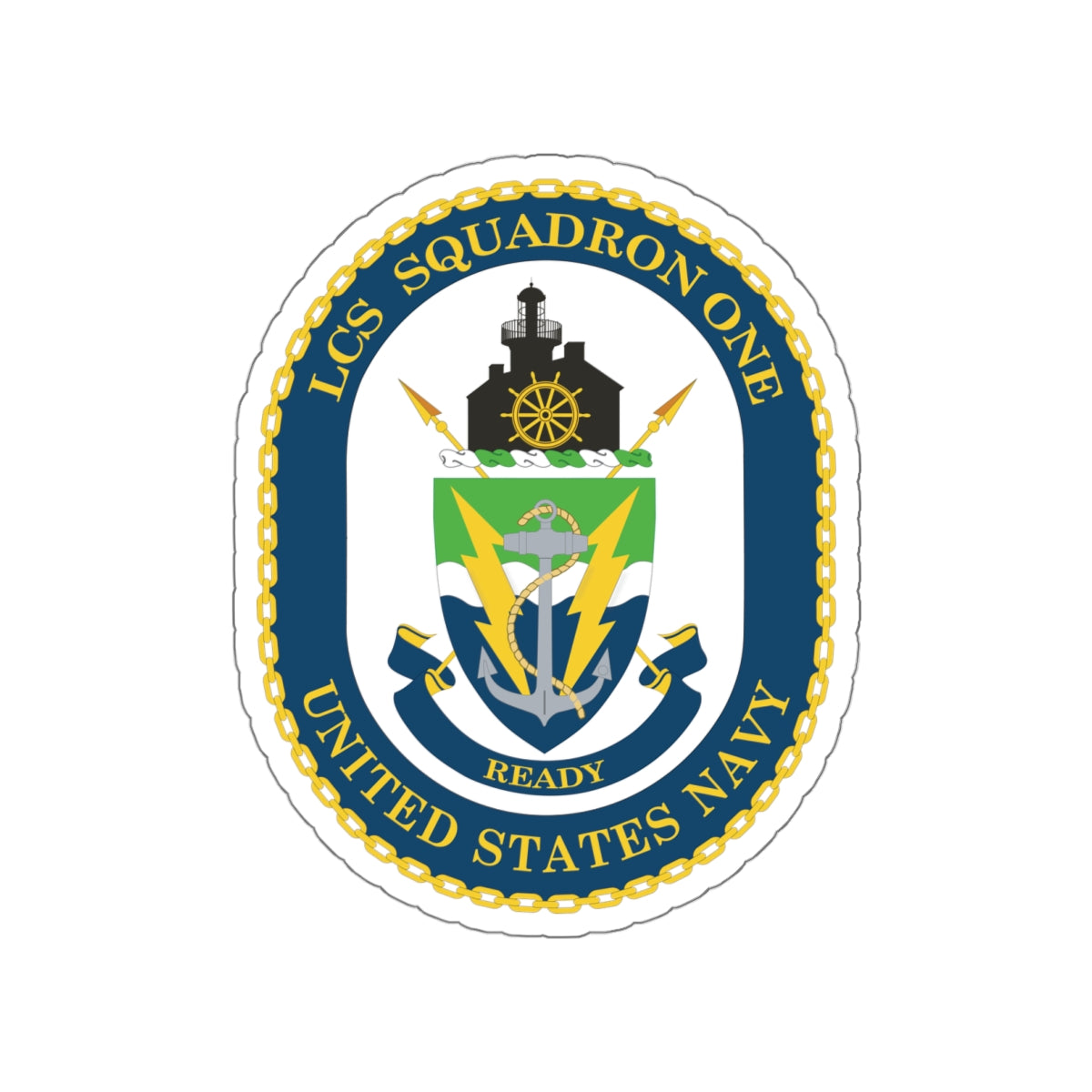 Die-Cut Vinyl Sticker - Navy - LCS Squadron One (LCSRON 1) wo txt
