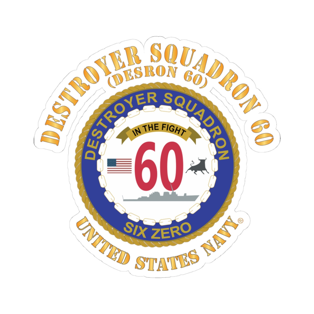 Kiss-Cut Stickers - Navy - Destroyer Squadron 60