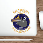 Die-Cut Vinyl Sticker - Navy - USS Virginia (SSN-774) X 300