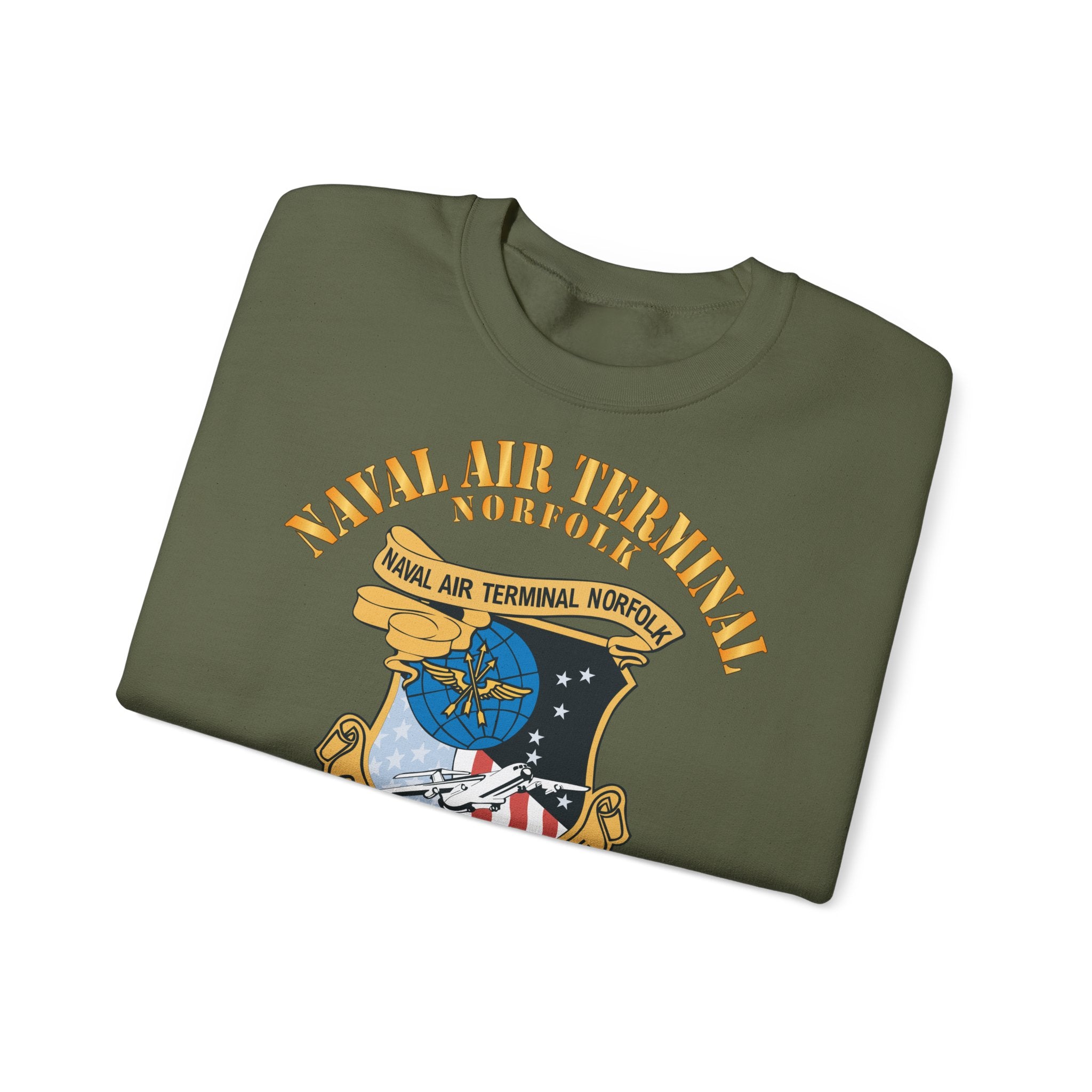 Unisex Heavy Blend™ Crewneck Sweatshirt - Navy - Naval Air Terminal Norfolk