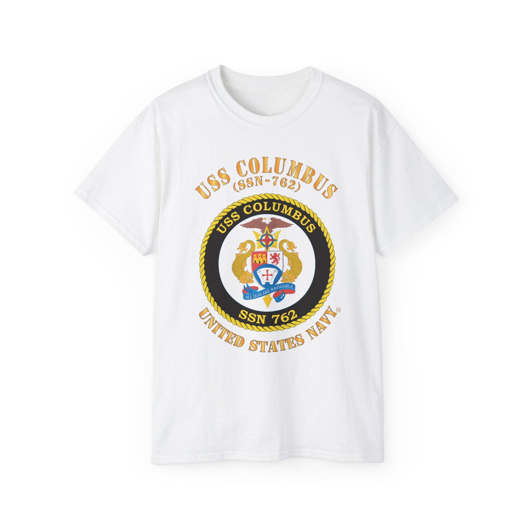 Unisex Ultra Cotton T-Shirt - Navy - USS Columbus (SSN-762)
