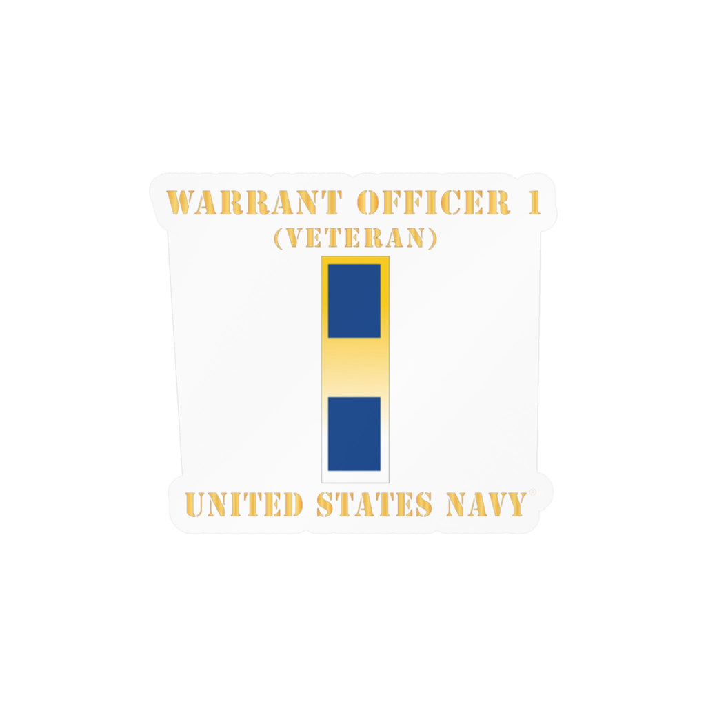 Kiss-Cut Vinyl Decal - Navy - Warrant Officer 1 - Veteran