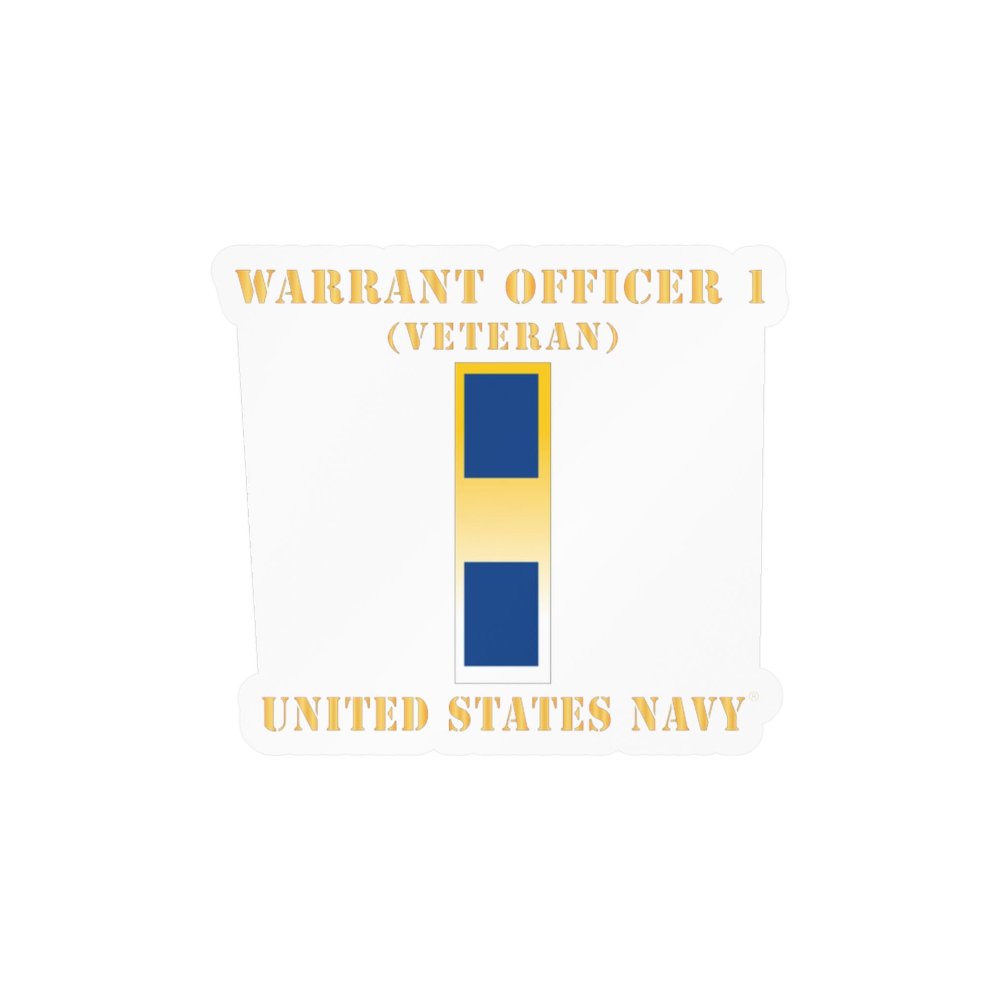 Kiss-Cut Vinyl Decal - Navy - Warrant Officer 1 - Veteran