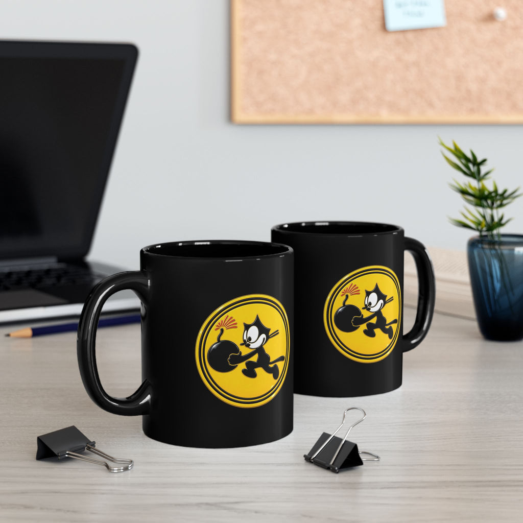 Black Mug (11oz, 15oz) - NAVY - VF - 3 - WWII Felix Insignia - 3D - Enhanced