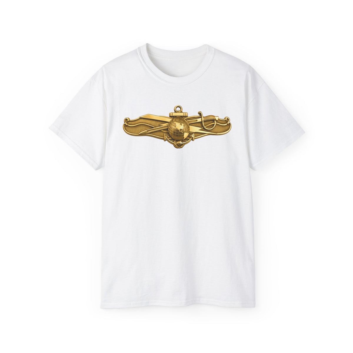 Unisex Ultra Cotton T-Shirt - Navy - Badge - Information Warfare wo txt - Officer - 3D - Enhanced