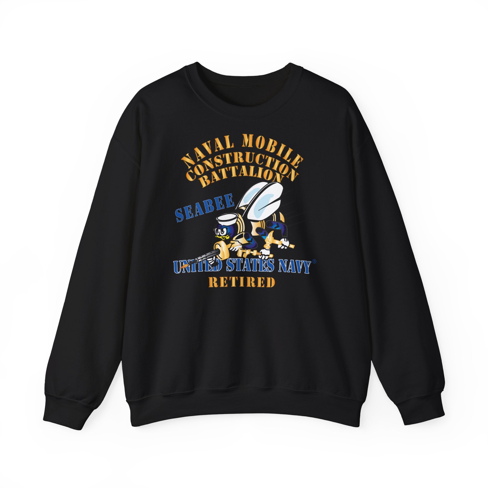 Unisex Heavy Blend™ Crewneck Sweatshirt - Navy - Seabee - Retired