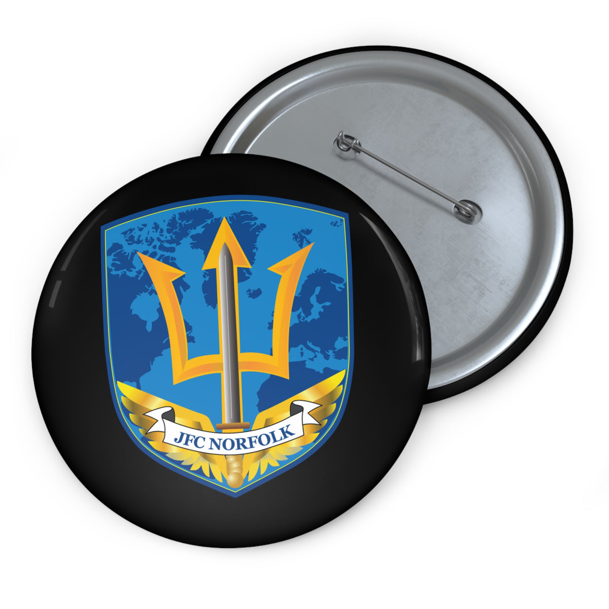 Custom Pin Button - Navy - Joint Force Command - Norfolk wo Txt X 300