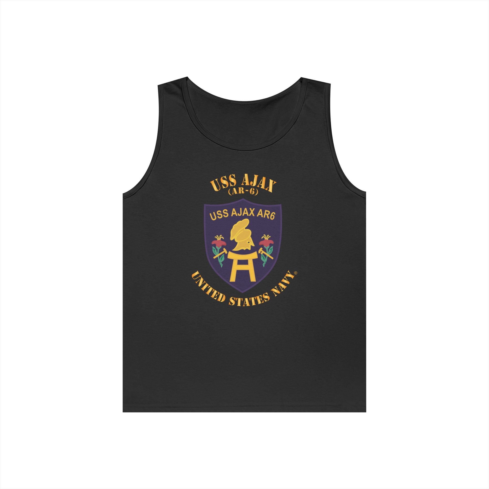 Unisex Heavy Cotton Tank Top - Navy - USS Ajax (AR-6)