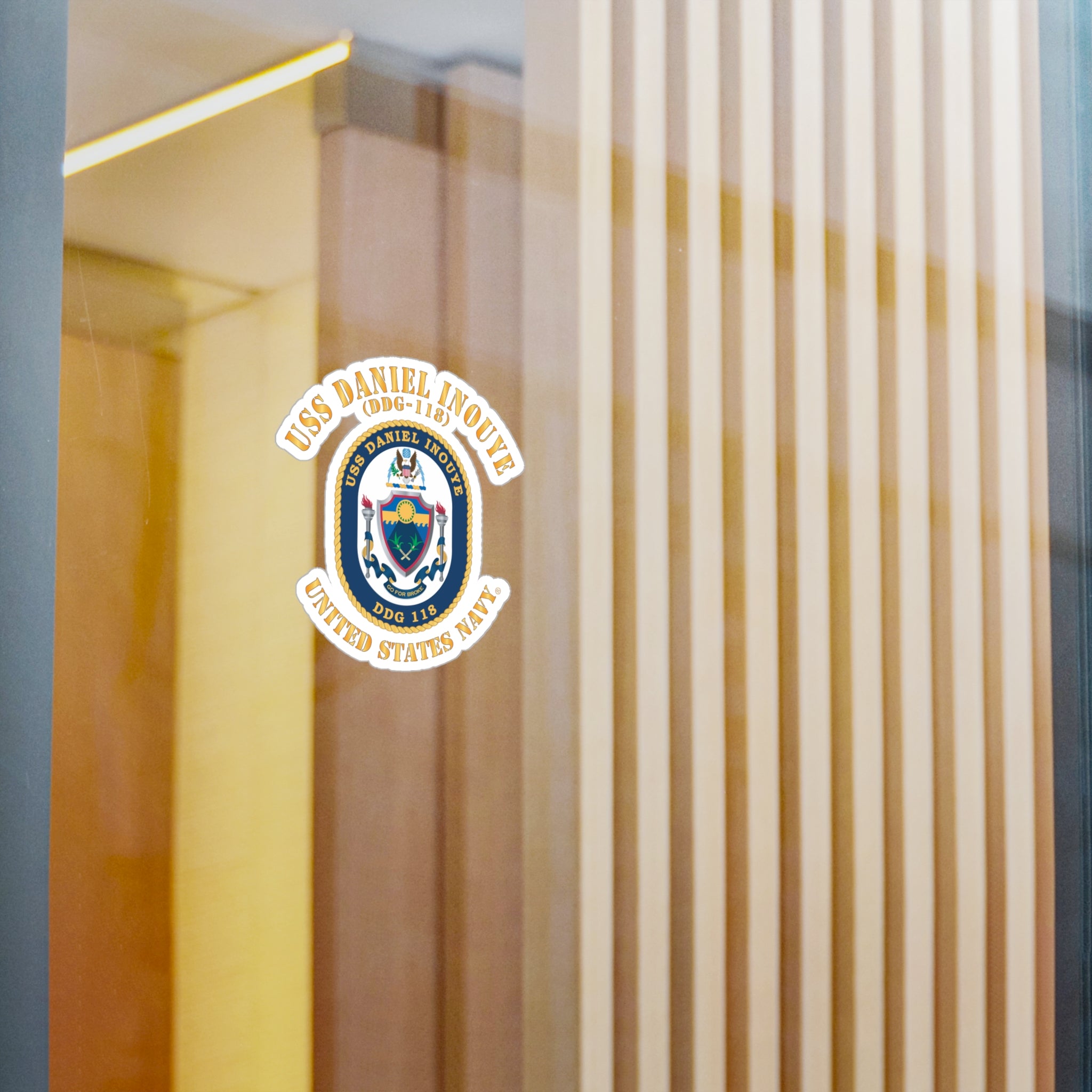 Kiss-Cut Vinyl Decal - Navy - USS Daniel Inouye (DDG-118)
