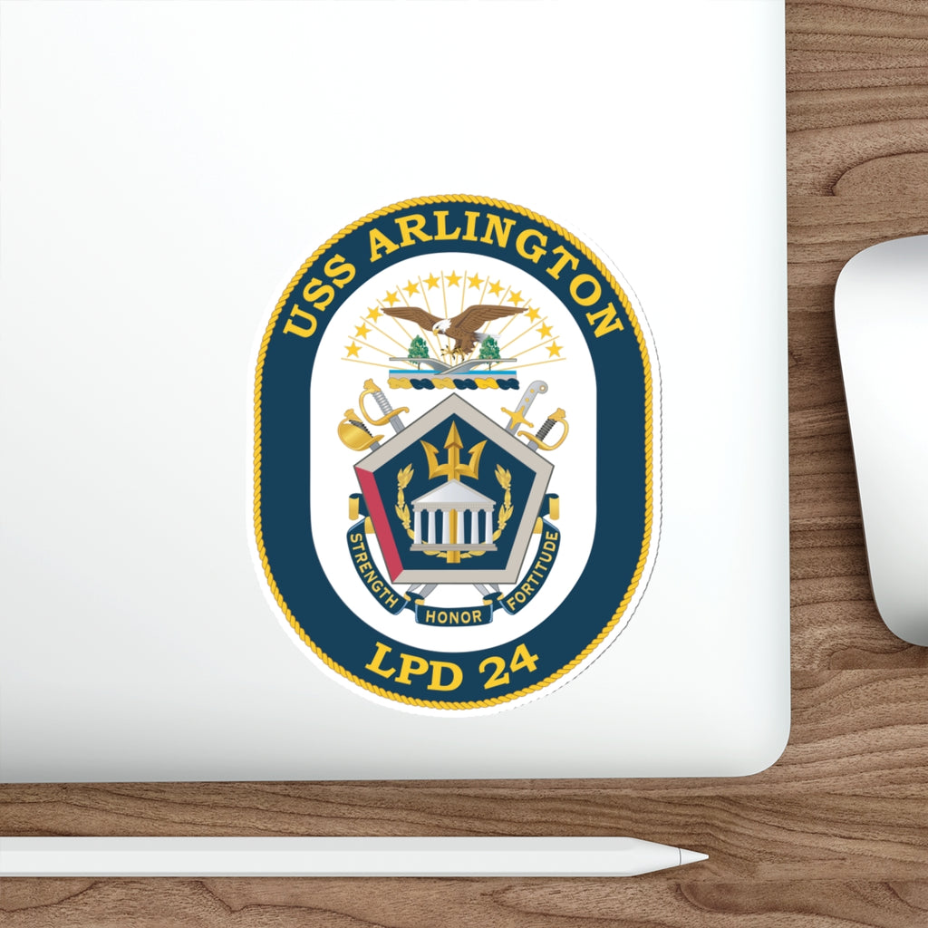 Die-Cut Vinyl Sticker - Navy - USS Arlington (LPD-24) wo txt