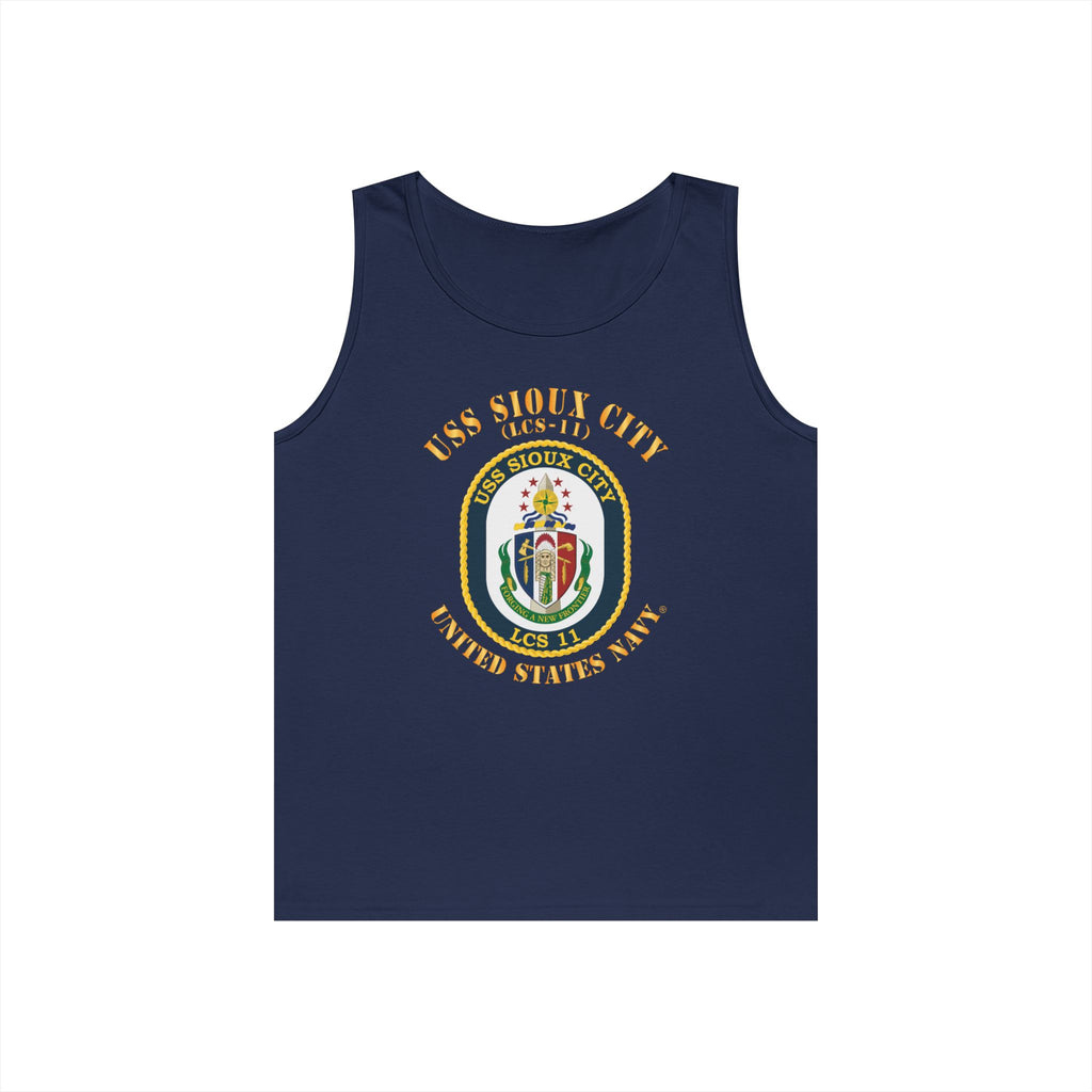 Unisex Heavy Cotton Tank Top - Navy - USS Sioux City (LCS-11)