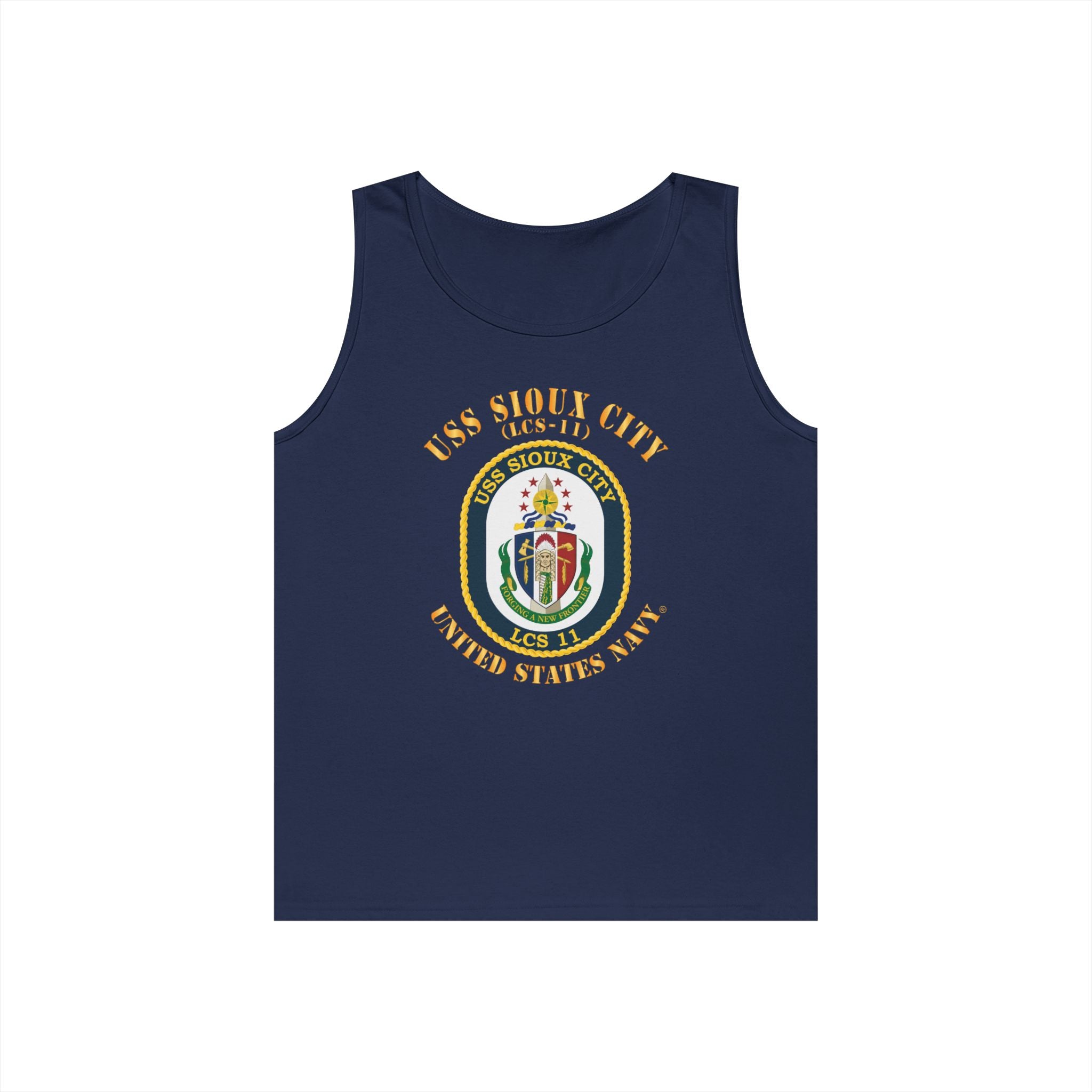 Unisex Heavy Cotton Tank Top - Navy - USS Sioux City (LCS-11)