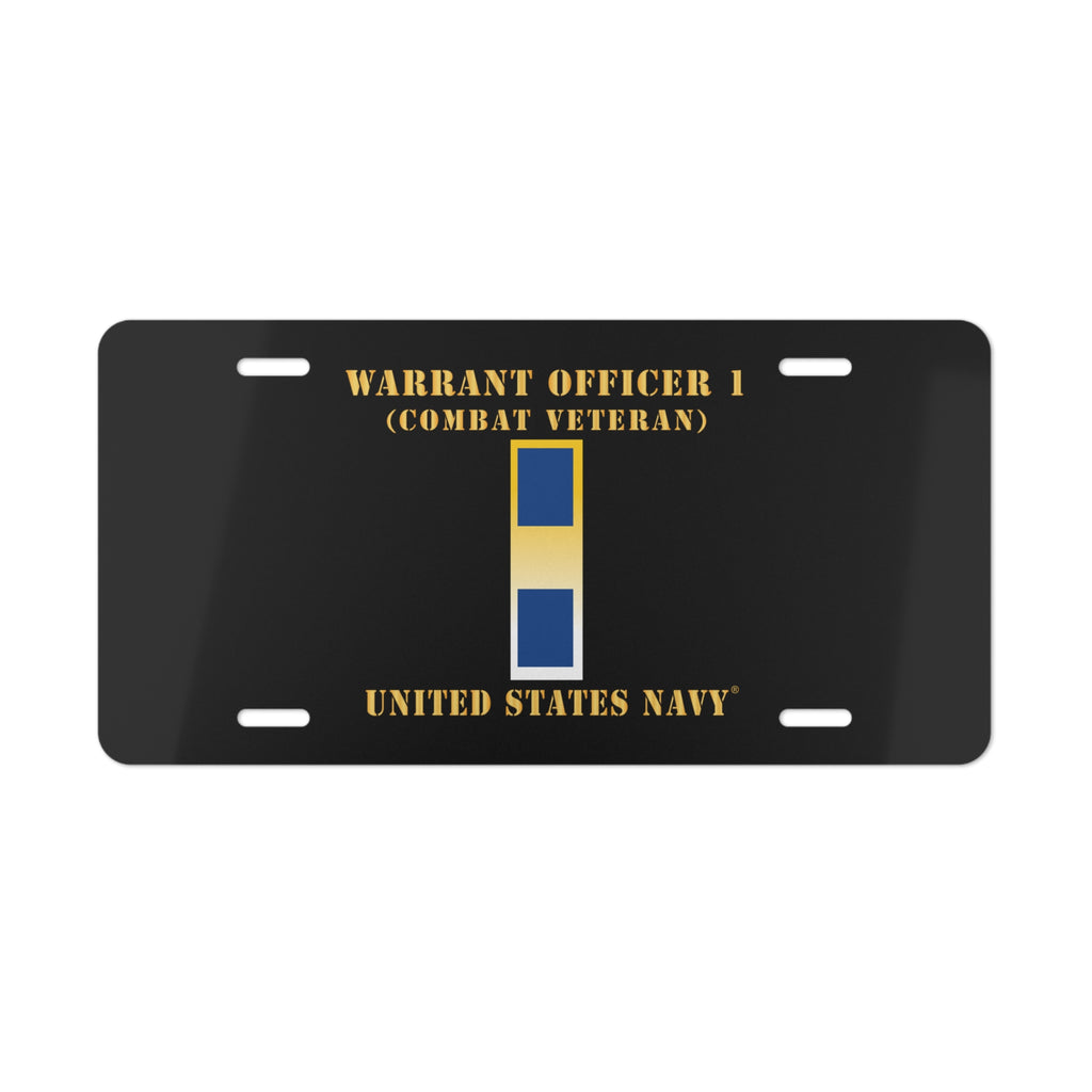 Vanity License Plate - Navy - Warrant Officer 1 - Combat Veteran
