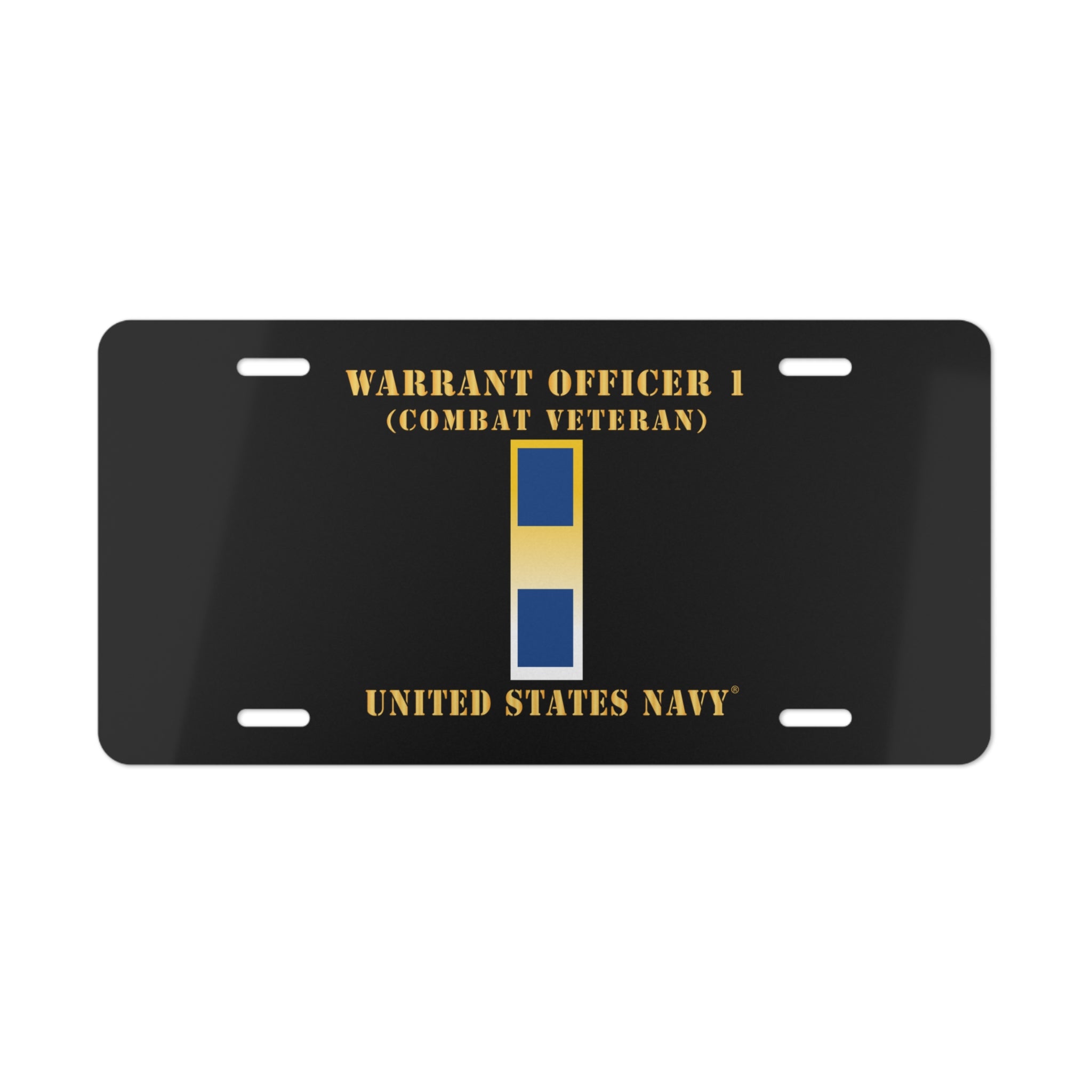 Vanity License Plate - Navy - Warrant Officer 1 - Combat Veteran