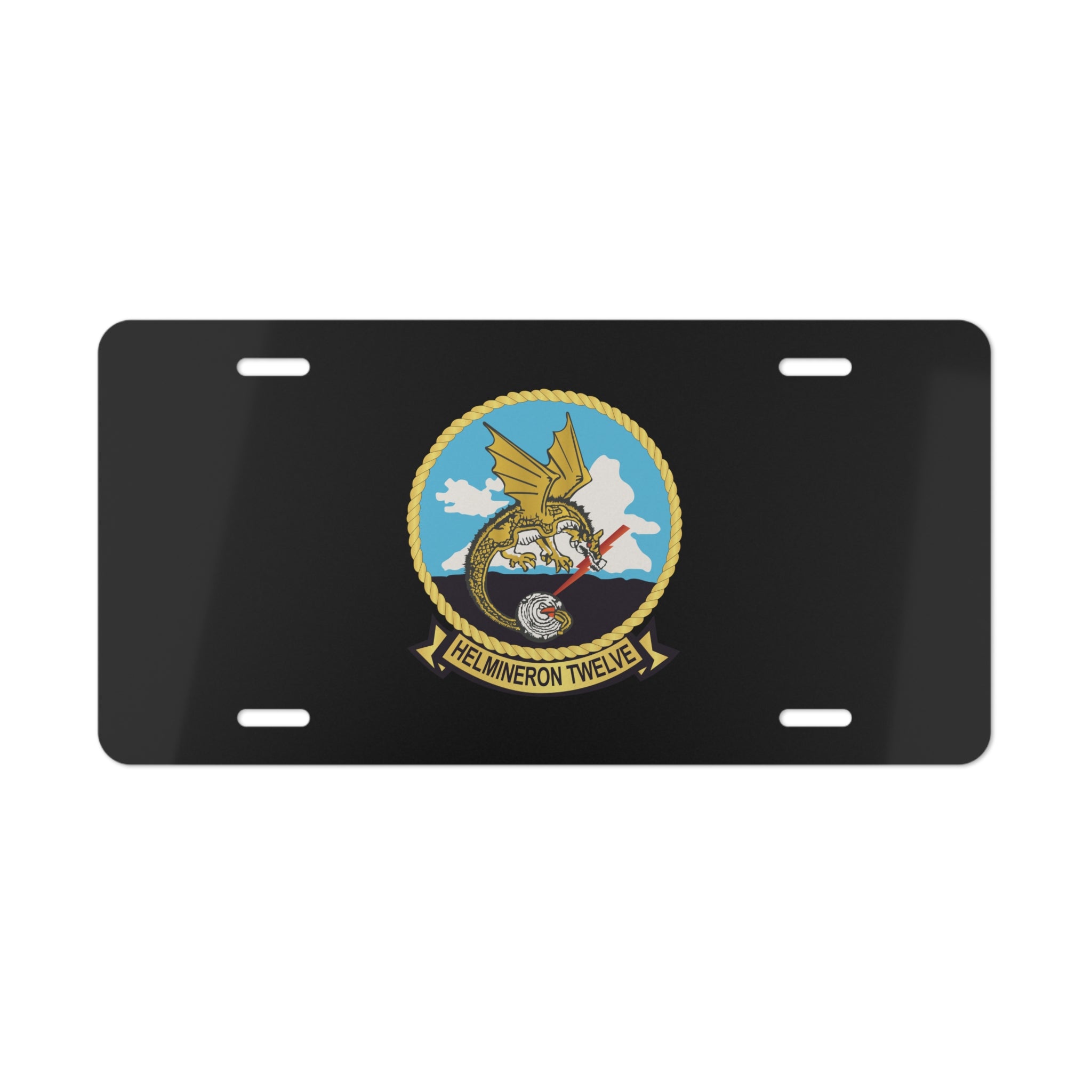 Vanity License Plate - Navy - Helmineron Twelve (HM-12) wo Txt