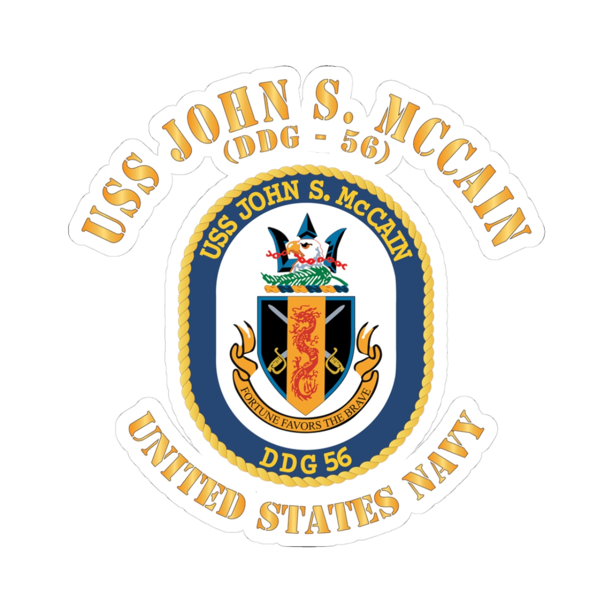 Kiss-Cut Stickers - Navy - USS John S. McCain (DDG-56)