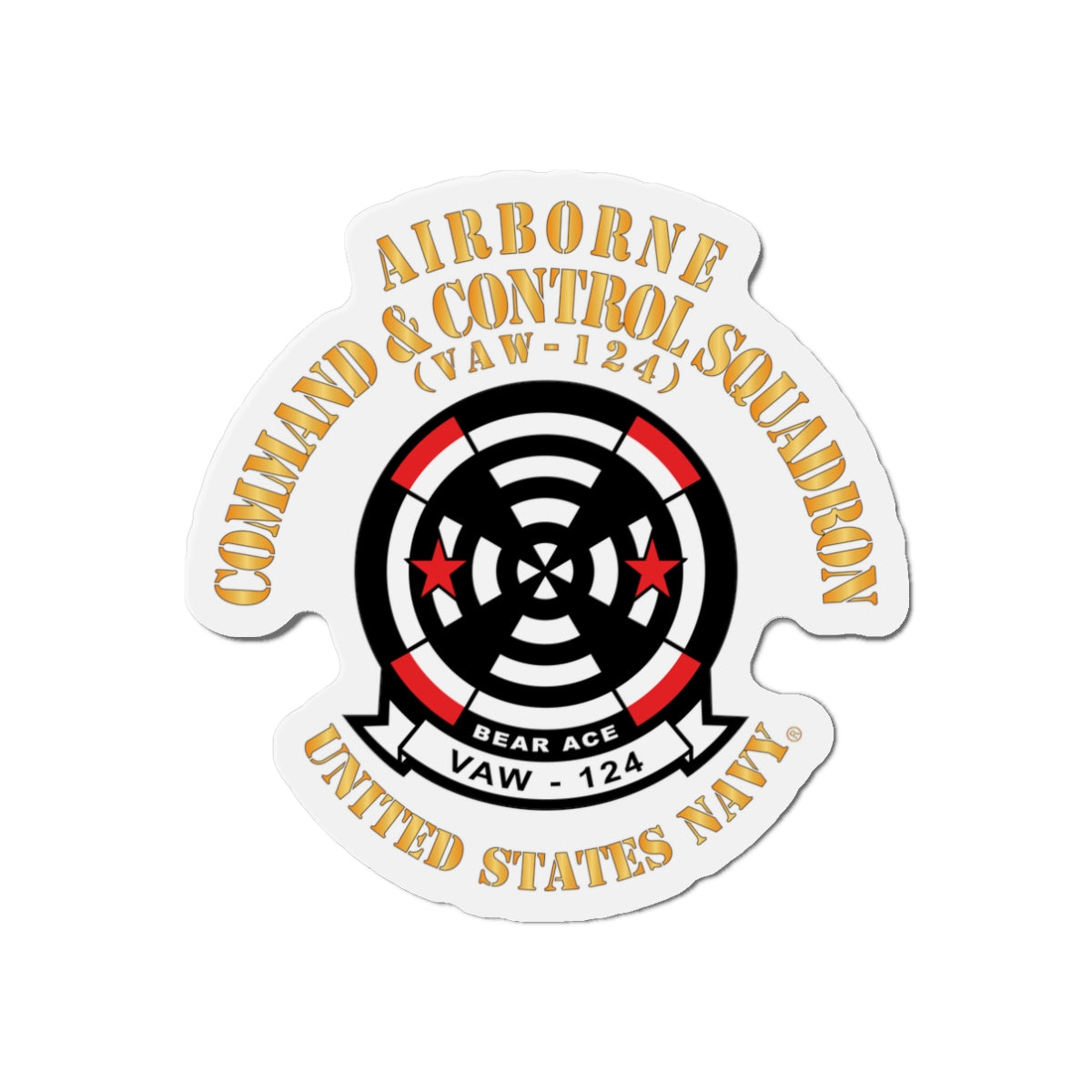 Die-Cut Magnet - Navy - Airborne Command & Control Squadron 124 (VAW-124)