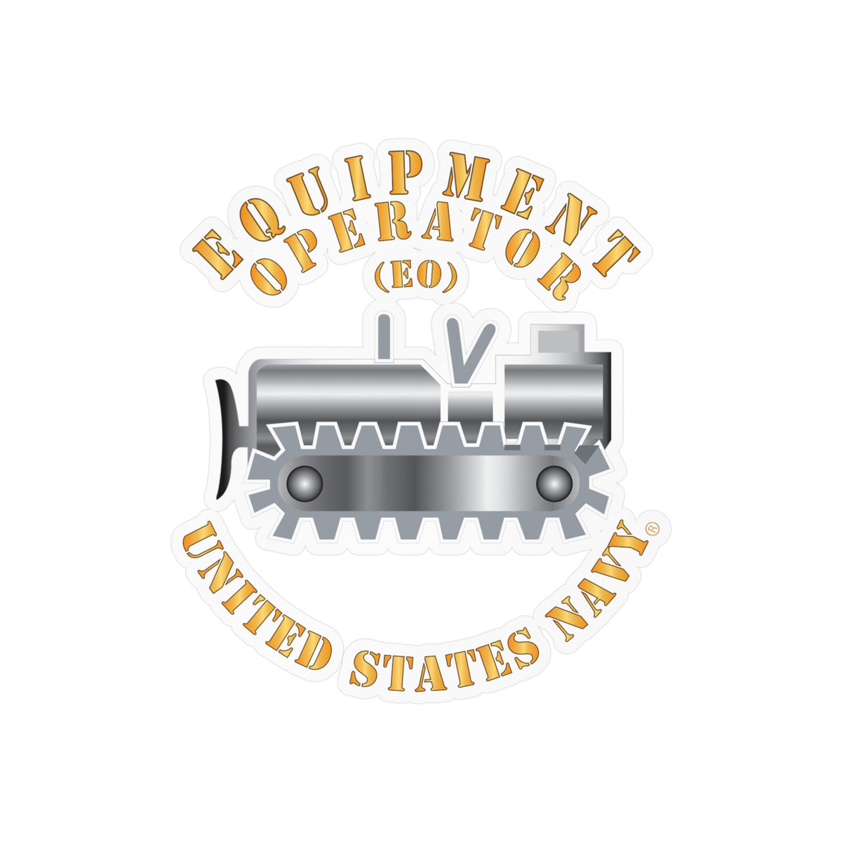 Kiss-Cut Vinyl Decal - Navy - Rate - Equipment Operator (EO)