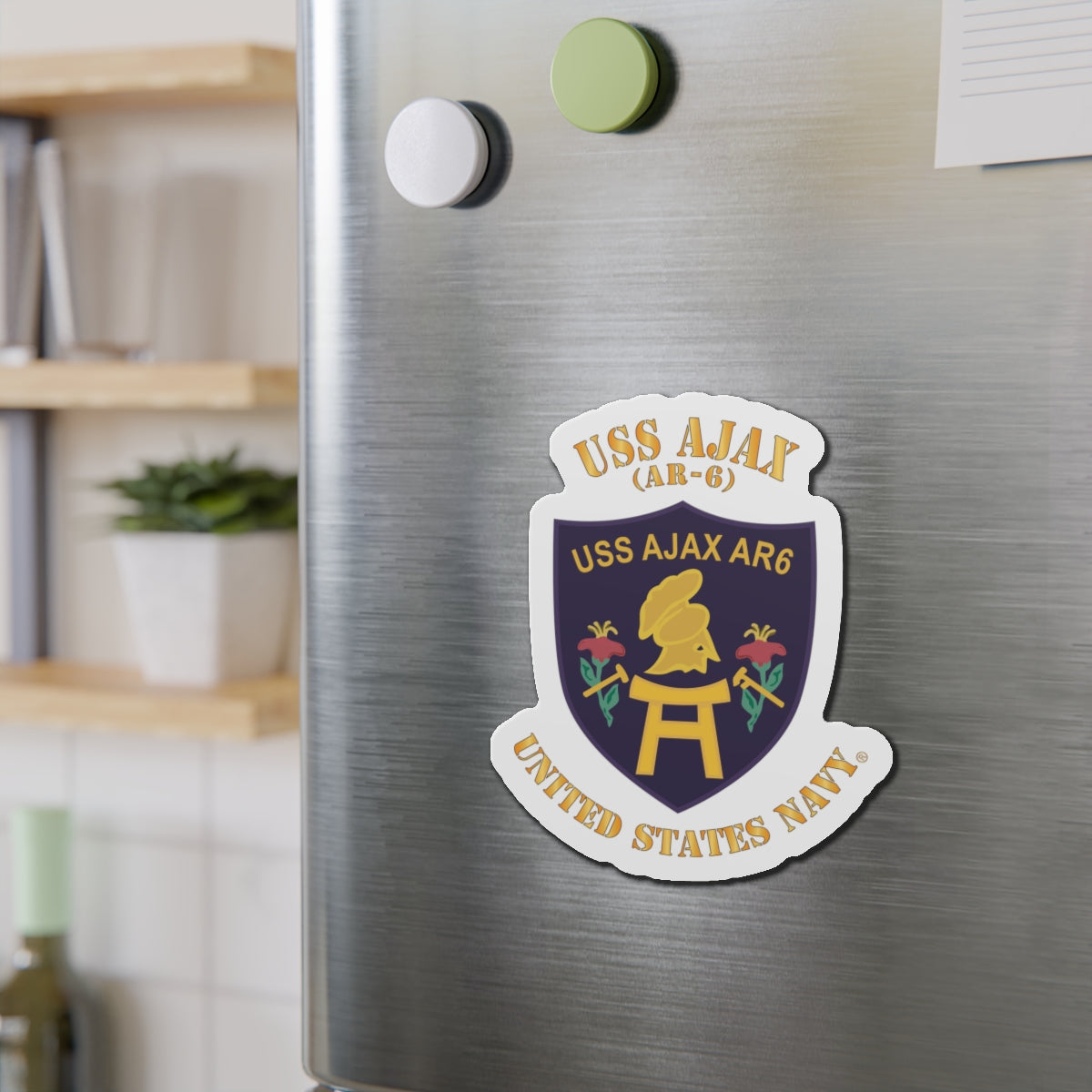 Die-Cut Magnet - Navy - USS Ajax (AR-6)