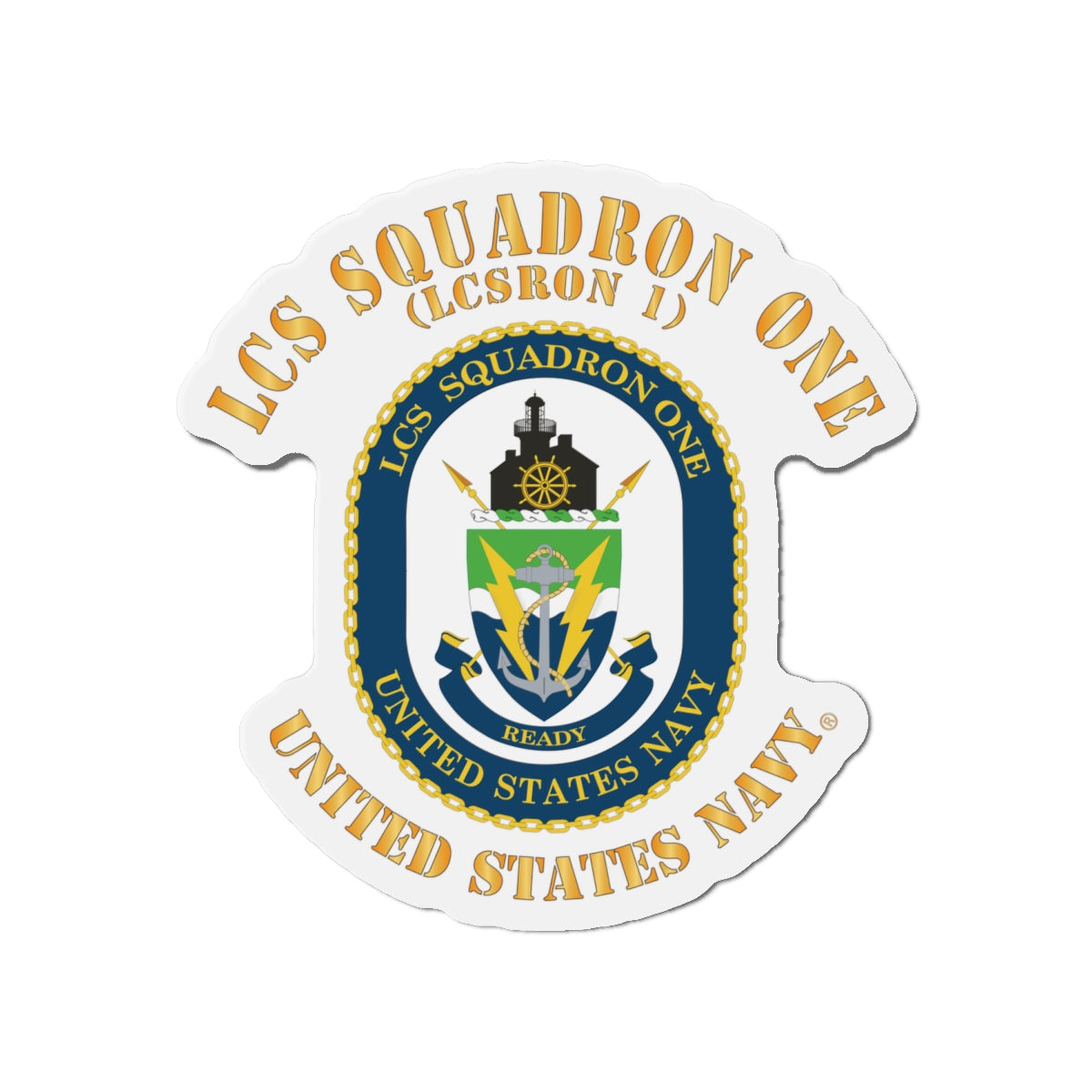 Die-Cut Magnet - Navy - LCS Squadron One (LCSRON 1)