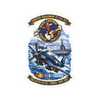 Kiss-Cut Vinyl Decal - NAVY - VF 32  -White Lightnin - Fightin 32 - SSI - USS Leyte (CV32) - F4U-4 Corsair - Korea - 1950-1951- 3D - Enhanced