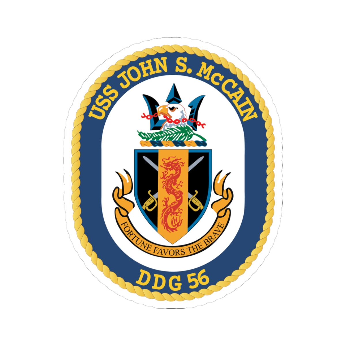 Kiss-Cut Stickers - Navy - USS John S. McCain (DDG-56) wo txt