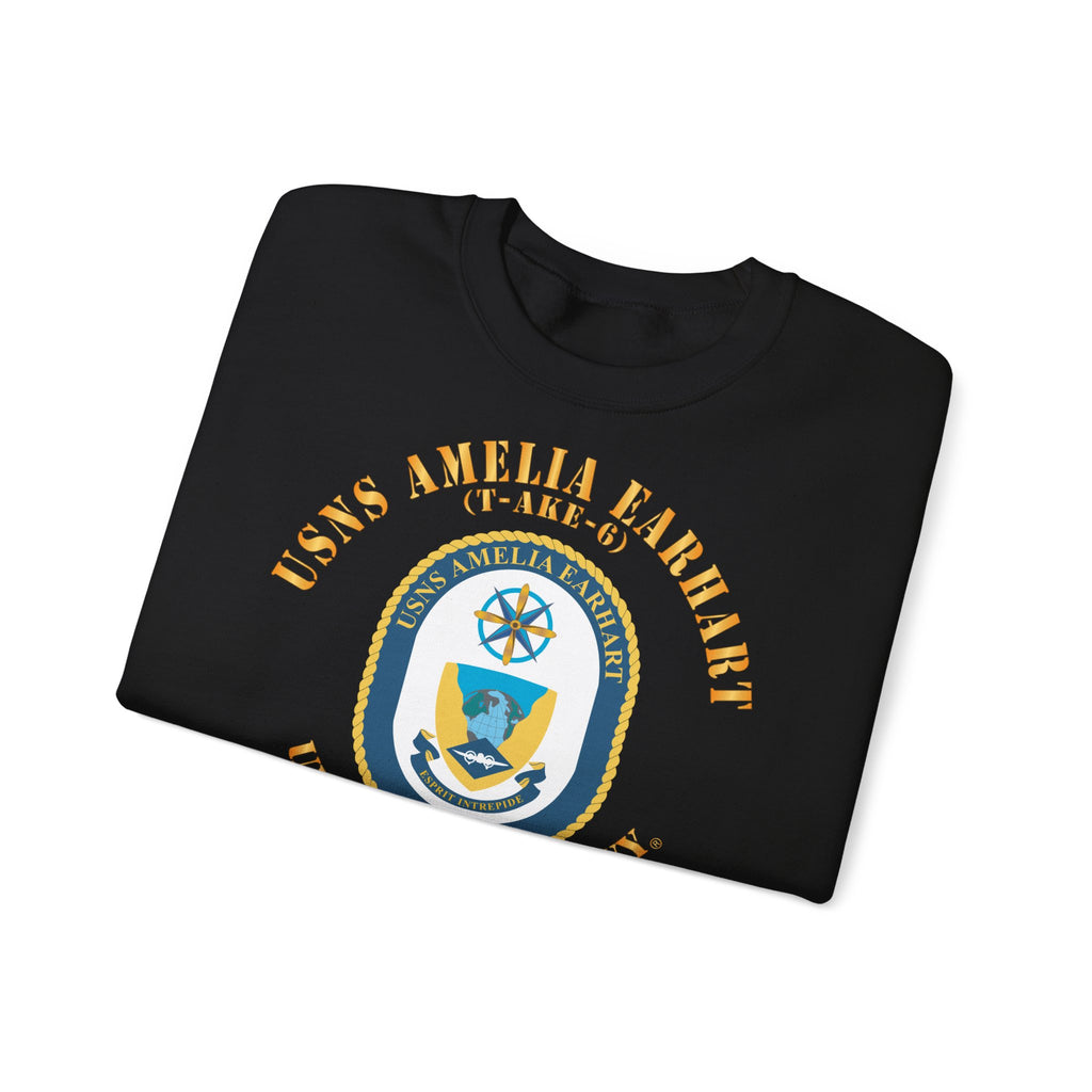 Unisex Heavy Blend™ Crewneck Sweatshirt - Navy - USNS Amelia Earhart (T-AKE 6)