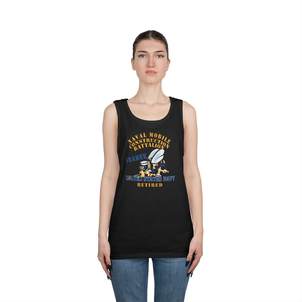 Unisex Heavy Cotton Tank Top - Navy - Seabee - Retired