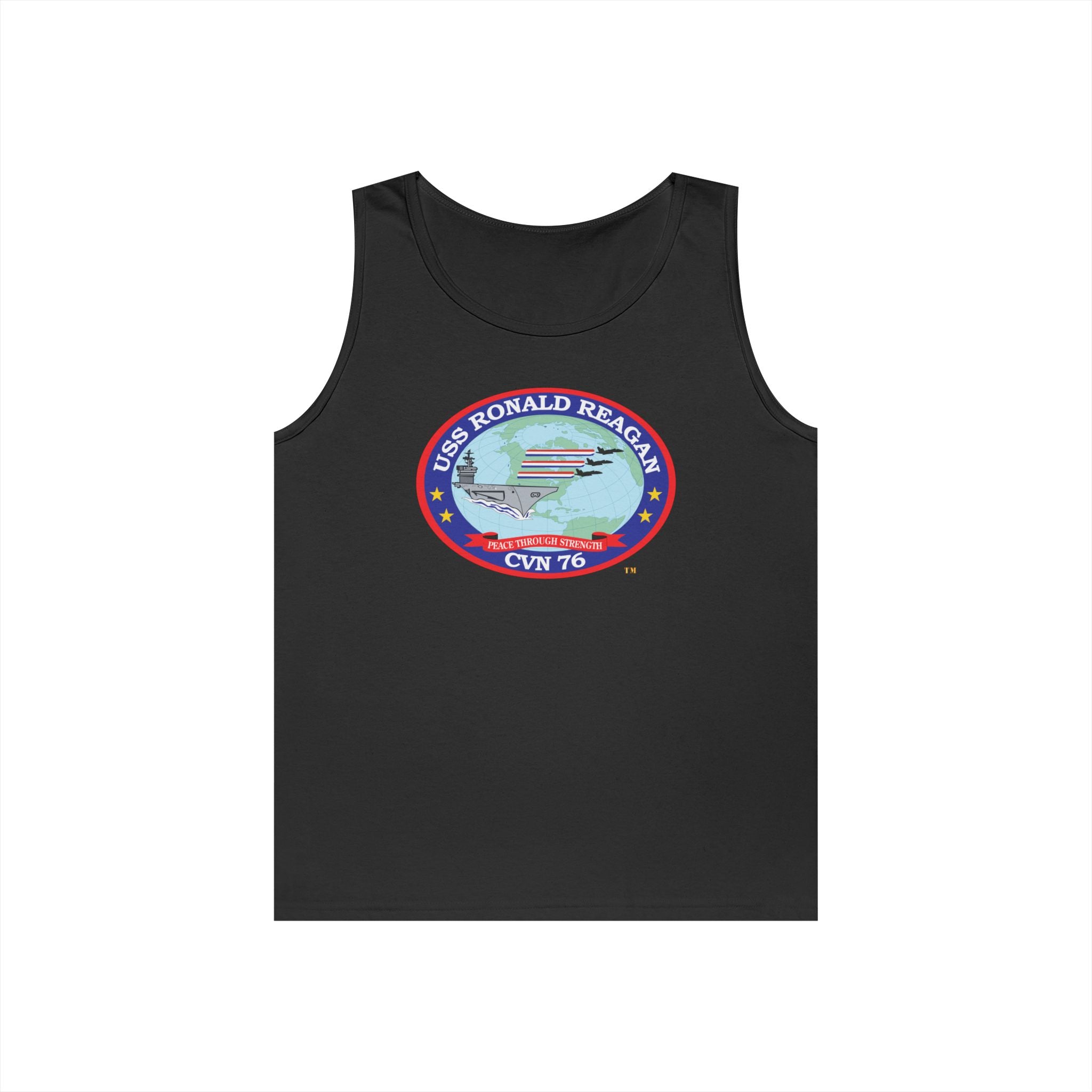 Unisex Heavy Cotton Tank Top - Navy - USS Ronald Reagan (CVN-76) wo txt X 300