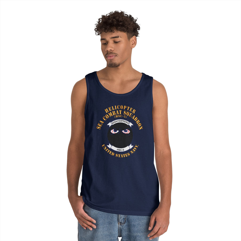 Unisex Heavy Cotton Tank Top - Navy - Helicopter Sea Combat Squadron 5 (HSC-5)