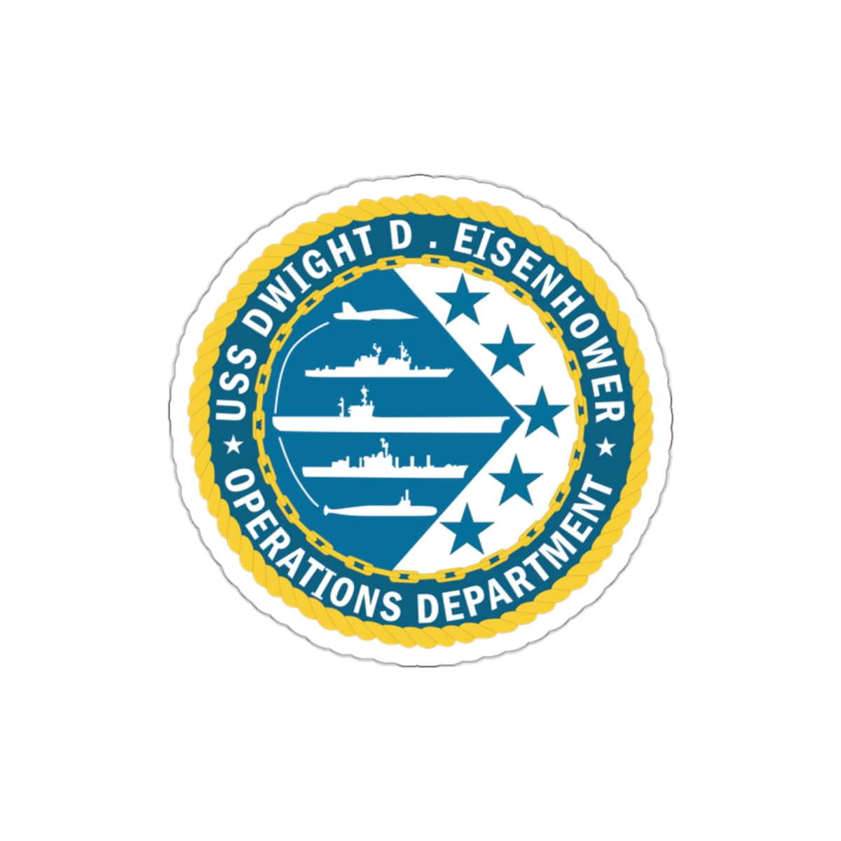 Die-Cut Vinyl Sticker - Navy - USS Dwight D. Eisenhower (CVN-69) - Operations Department wo txt