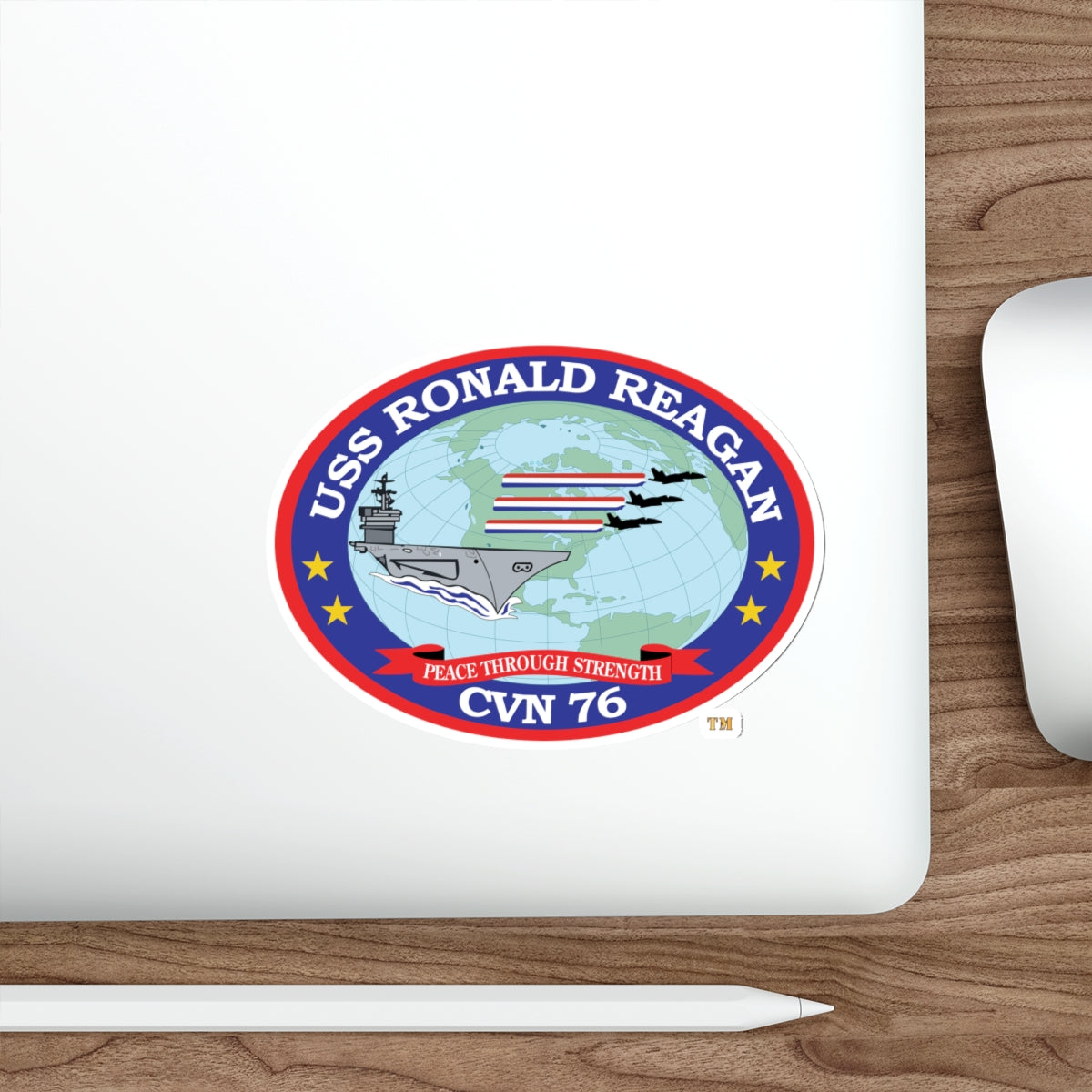 Die-Cut Vinyl Sticker - Navy - USS Ronald Reagan (CVN-76) wo txt X 300